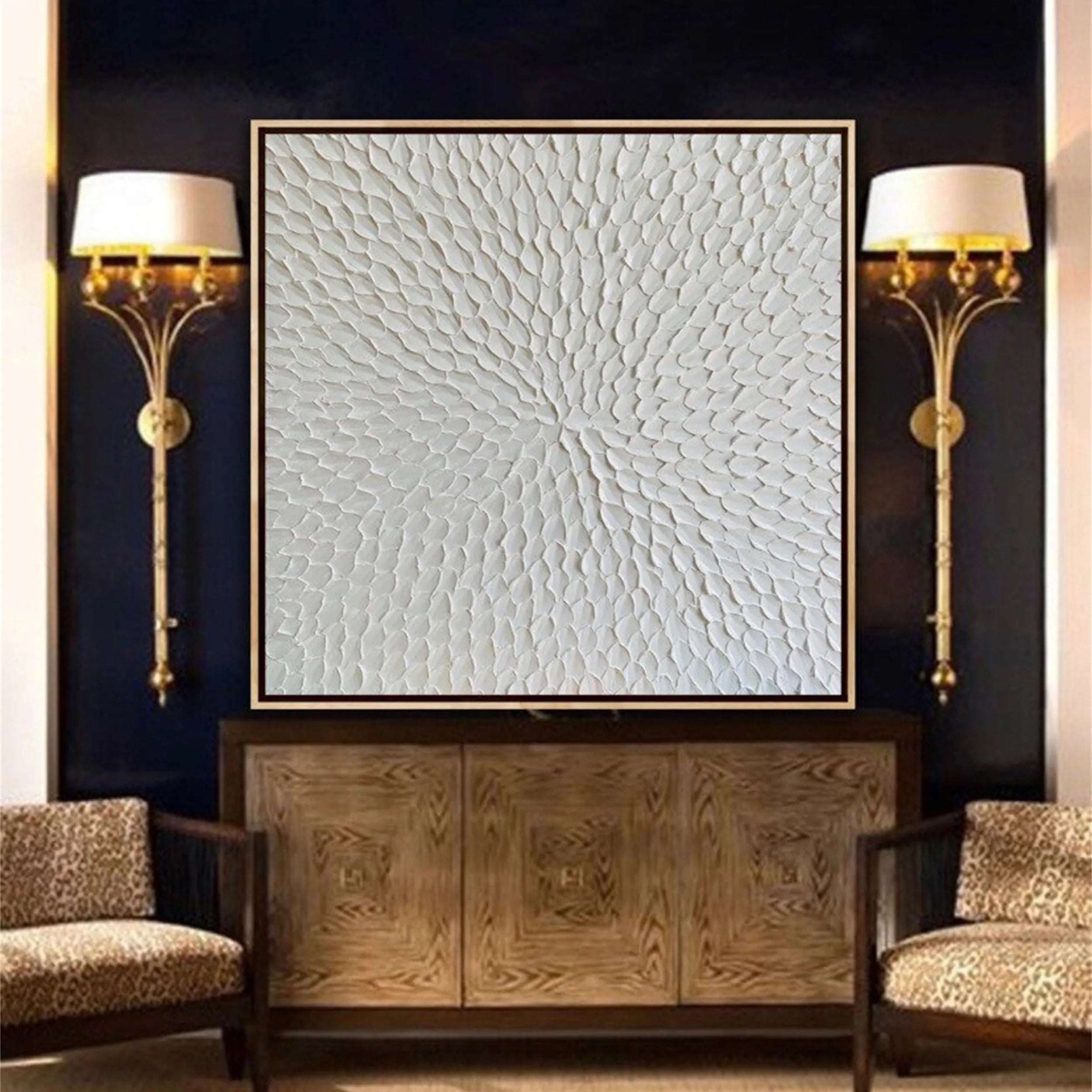 White Textured Minimalist Wall Art #WT185