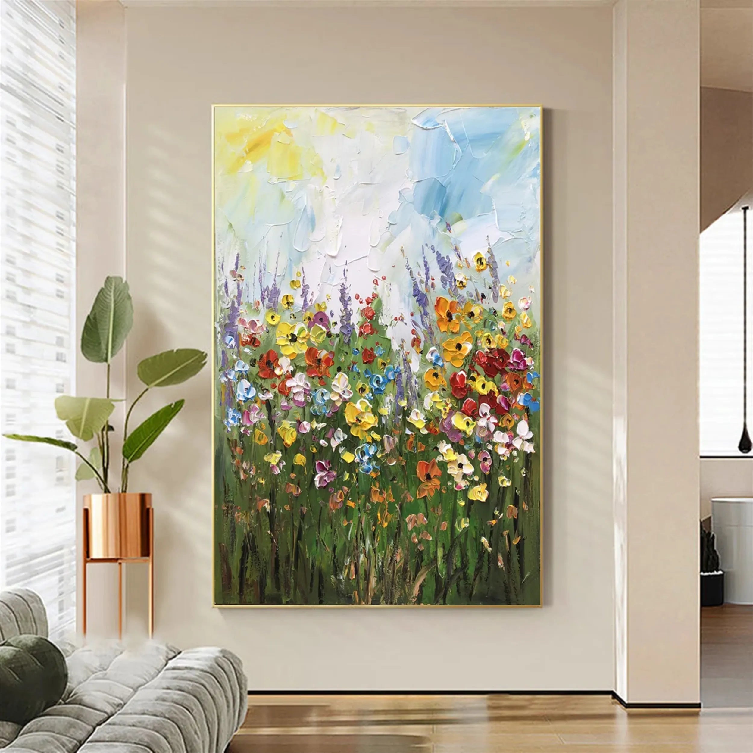 Colorful Tree And Flower Painting #TF007