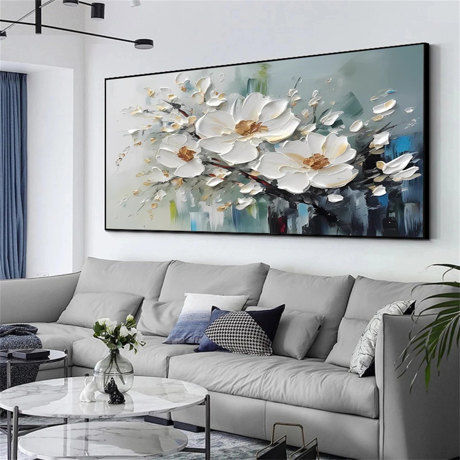 Tree And Flower Abstract Textured Wall Art #TF113