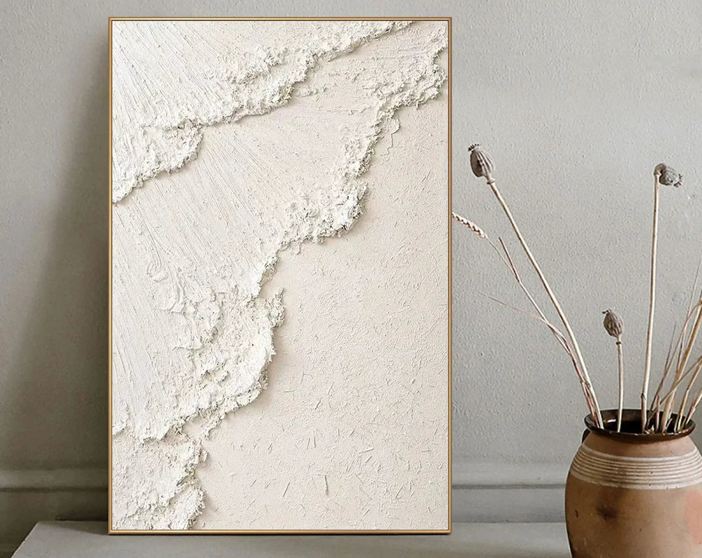White Textured Minimalist Wall Art #WT013
