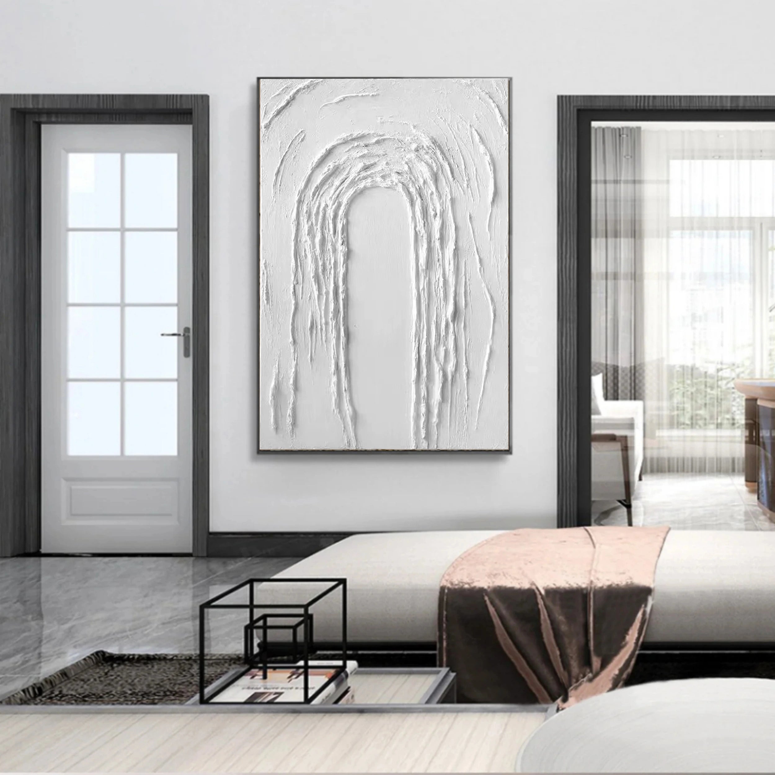 White Textured Minimalist Wall Art #WT085