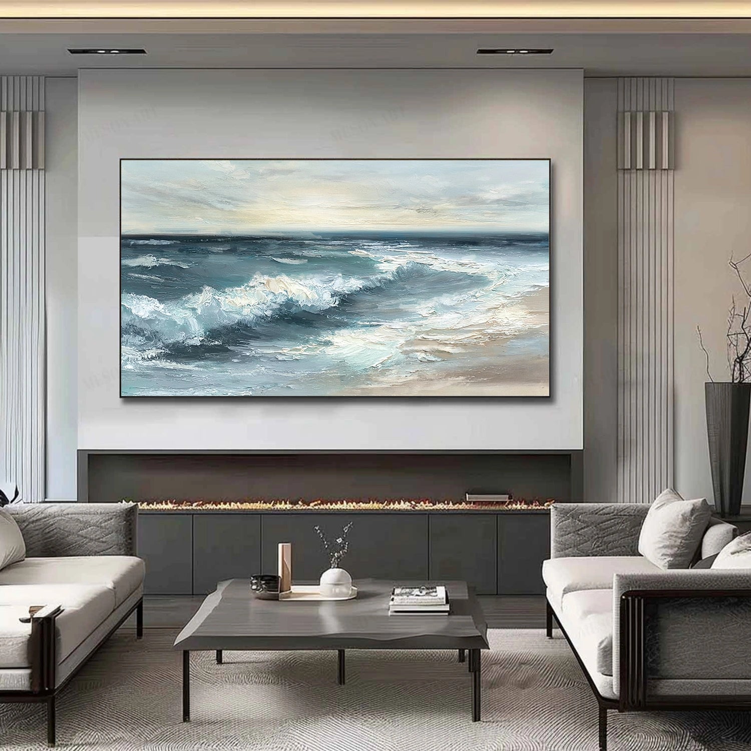 Sky And Ocean Abstract Wall Art #SO328