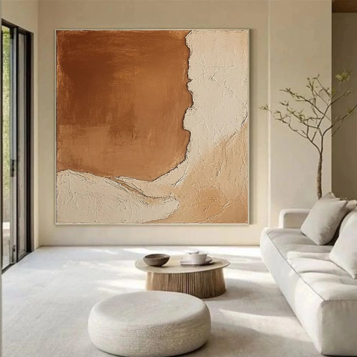 Beige and Brown Textured Minimalist Wall Art #WT217