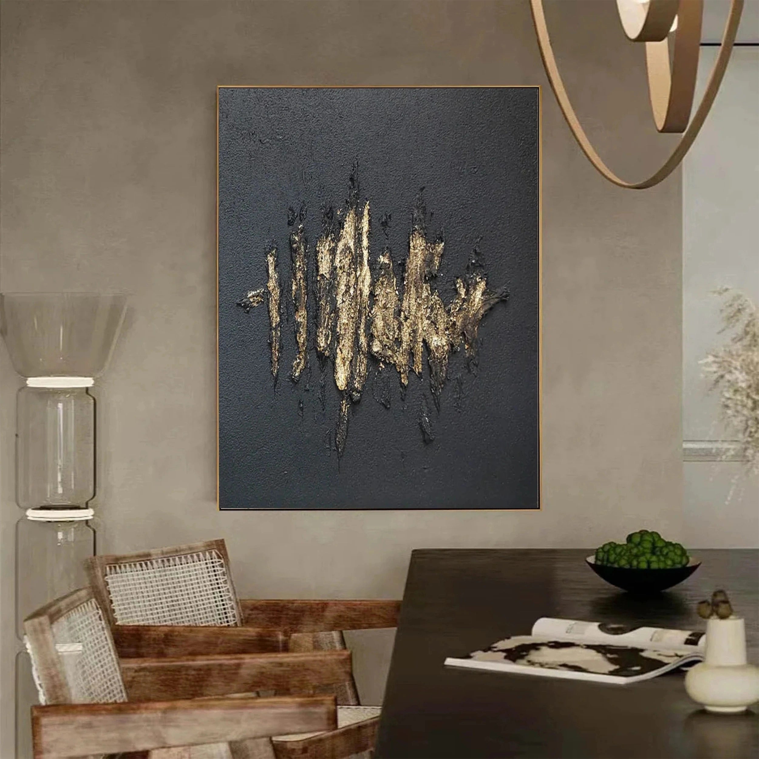 Black Textured Minimalist Wall Art #BT031