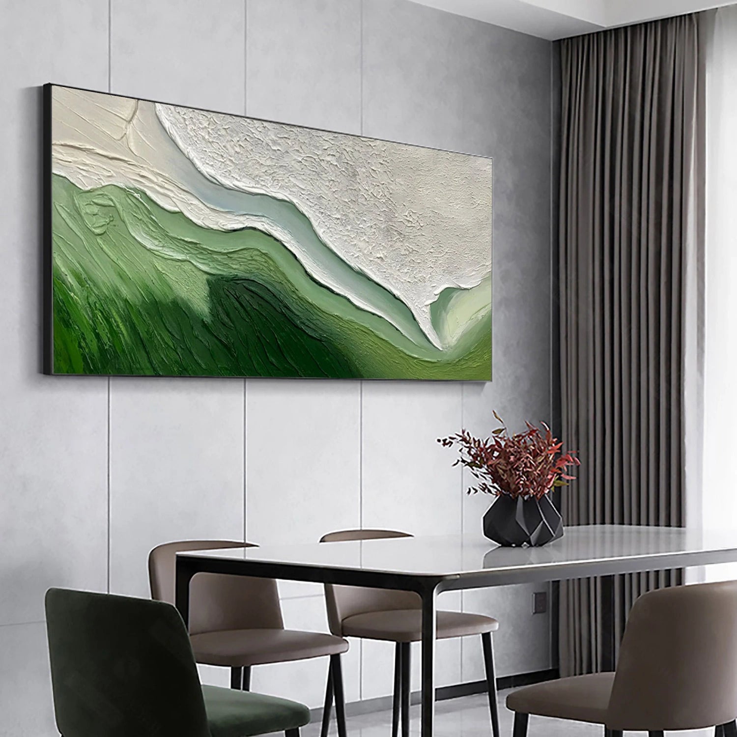 Green Textured Minimalist Wall Art #GT047