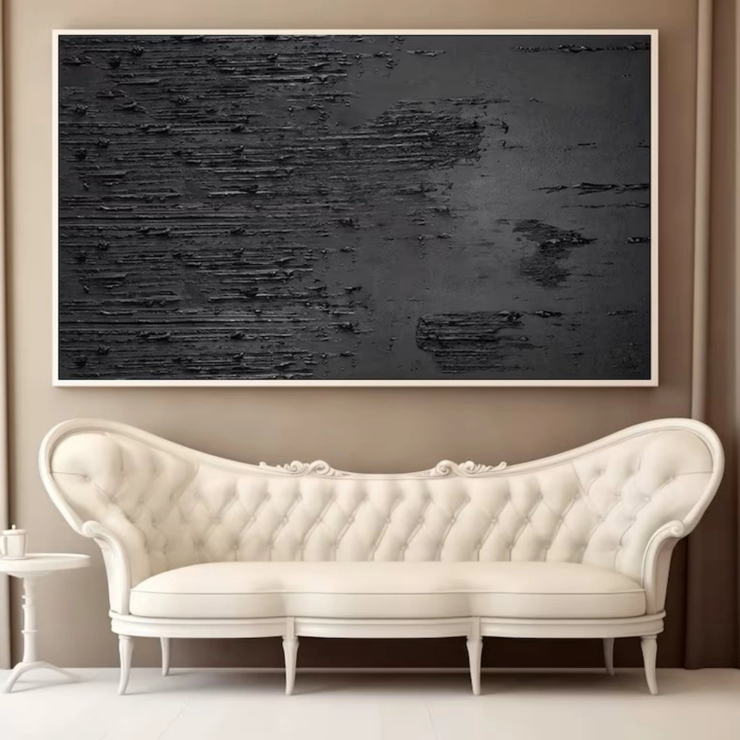 Black Textured Minimalist Wall Art #BT037