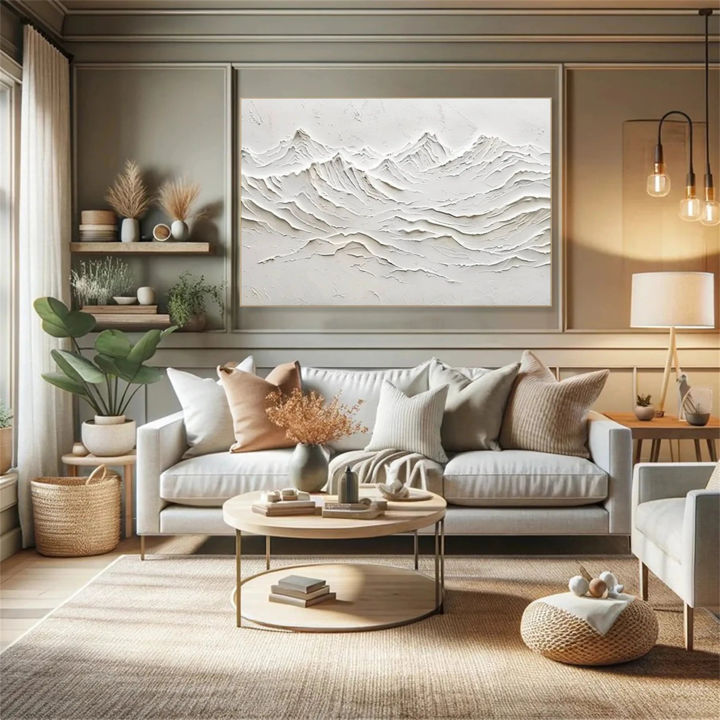 White Textured Minimalist Wall Art #WT121