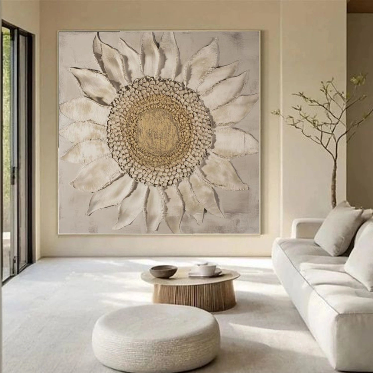 Tree And Flower Abstract Textured Wall Art #TF209