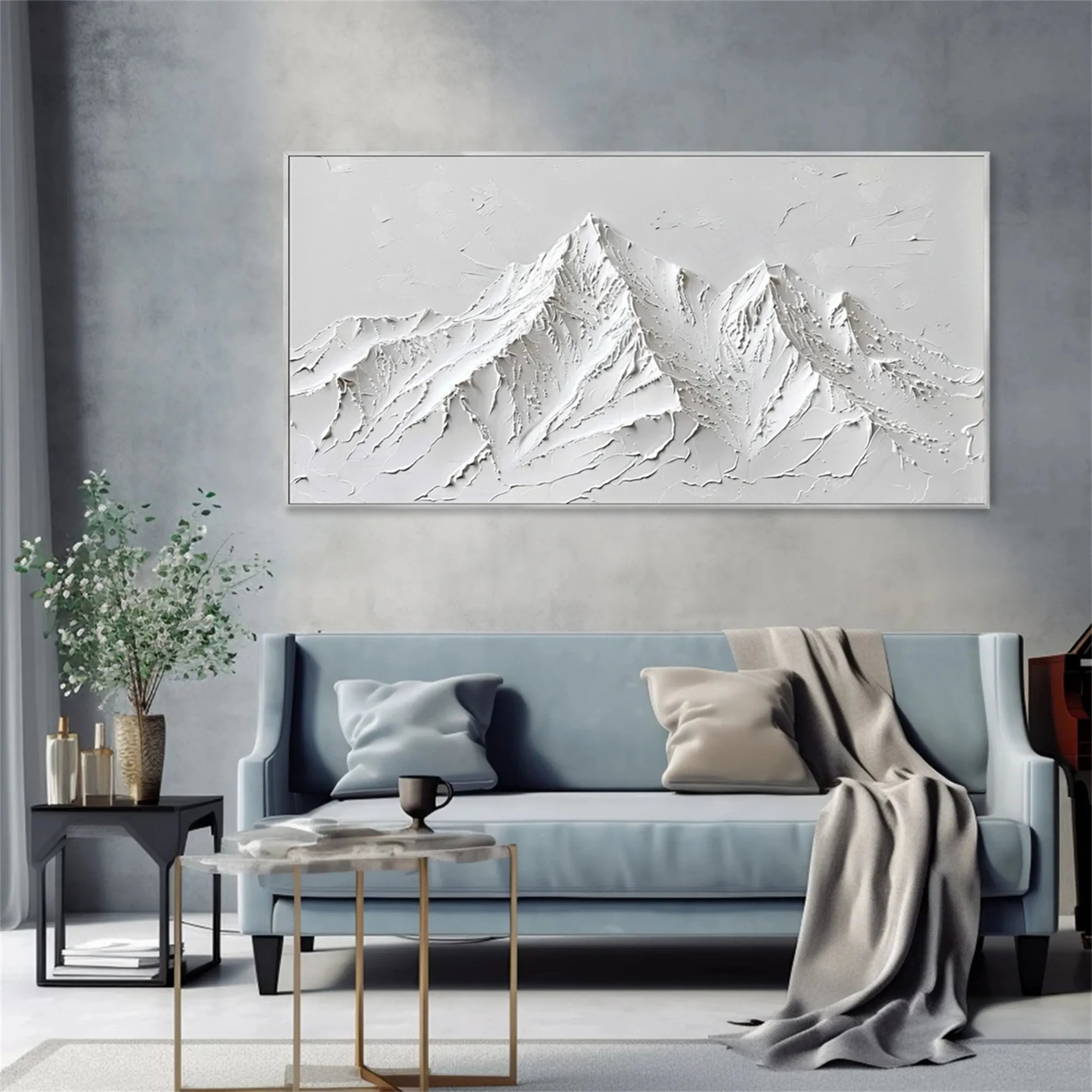 White Textured Minimalist Wall Art #WT140
