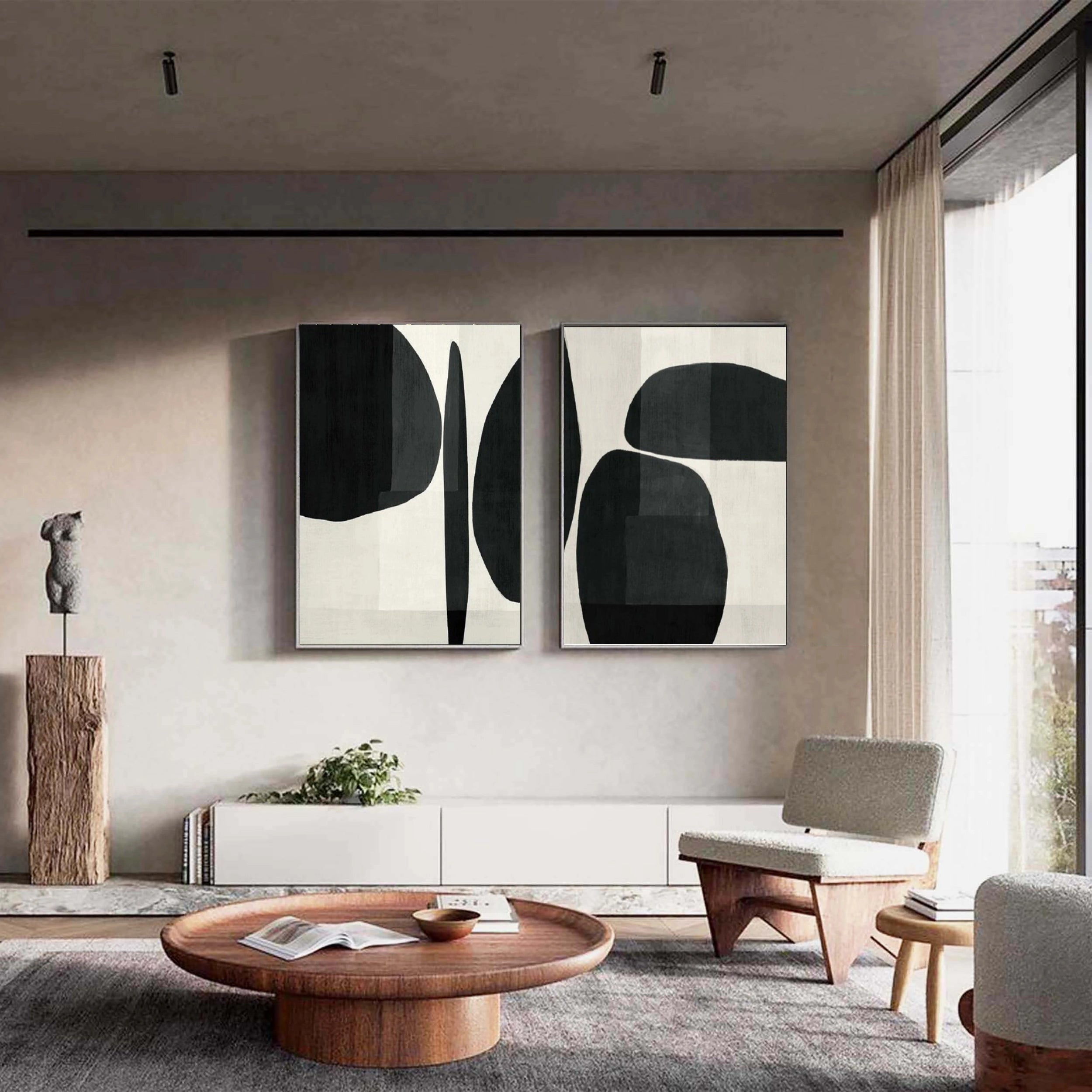 Wabi Sabi Abstract Wall Art Set of 2 #WA121