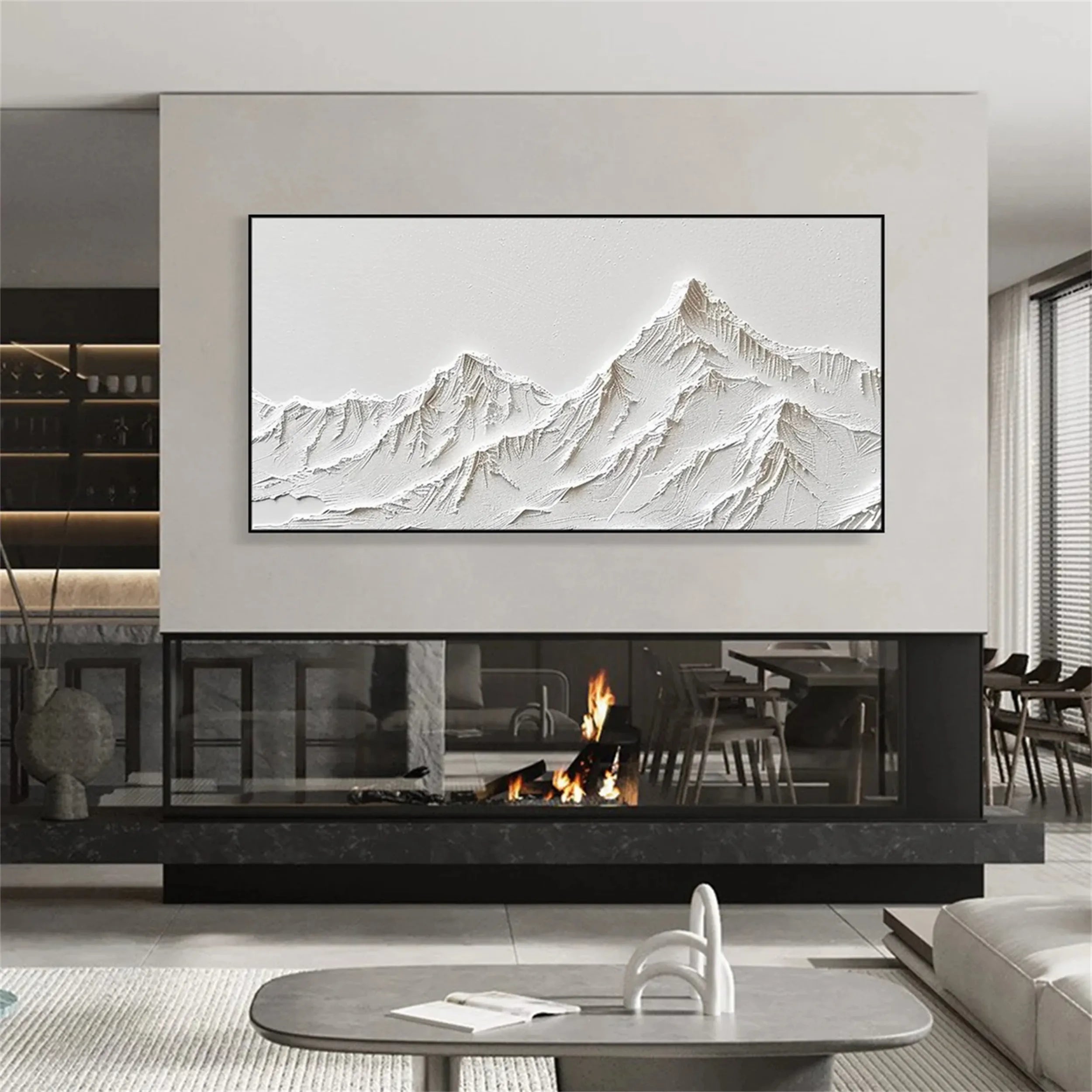 White Textured Minimalist Wall Art #WT127