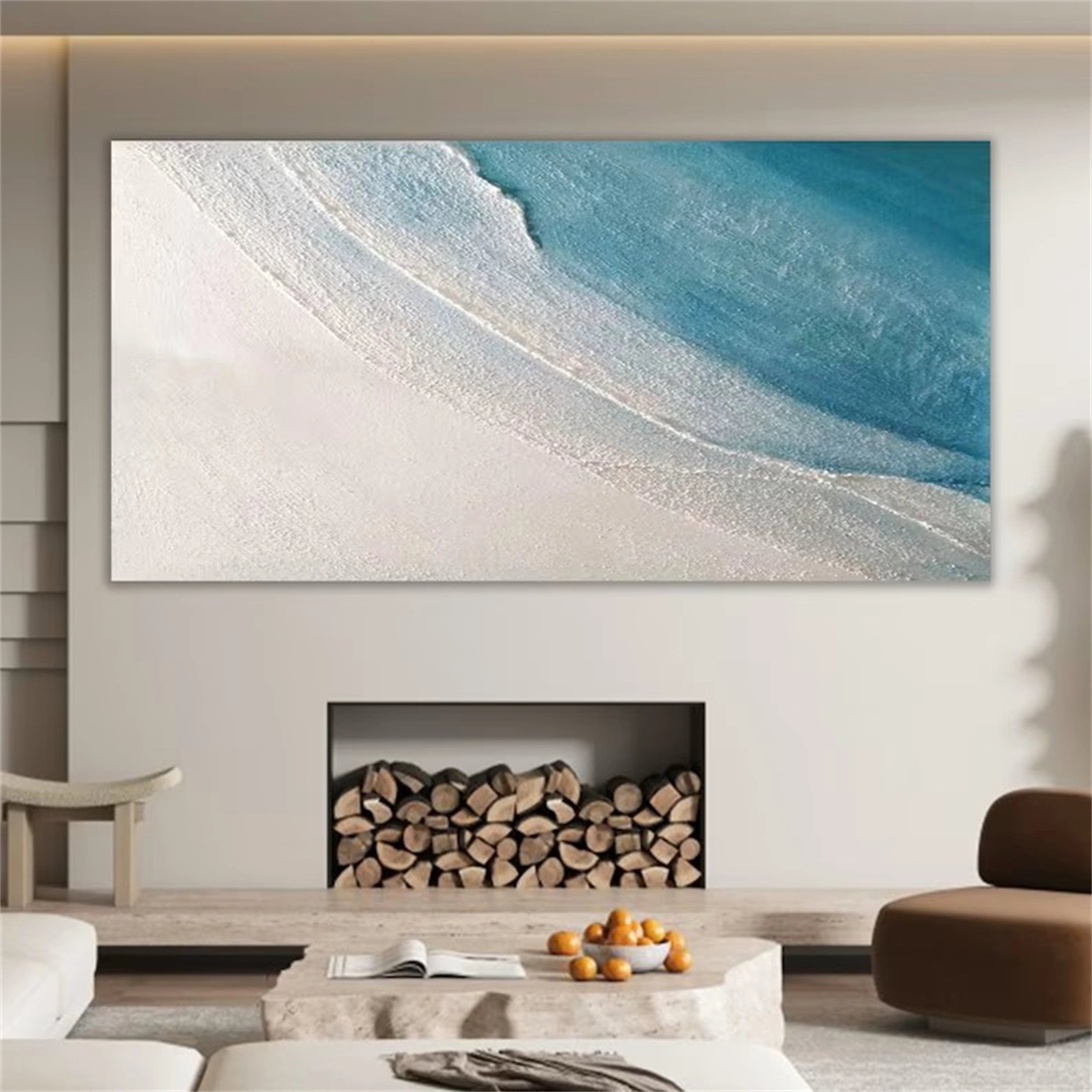 Blue Textured Minimalist Wall Art #BL014
