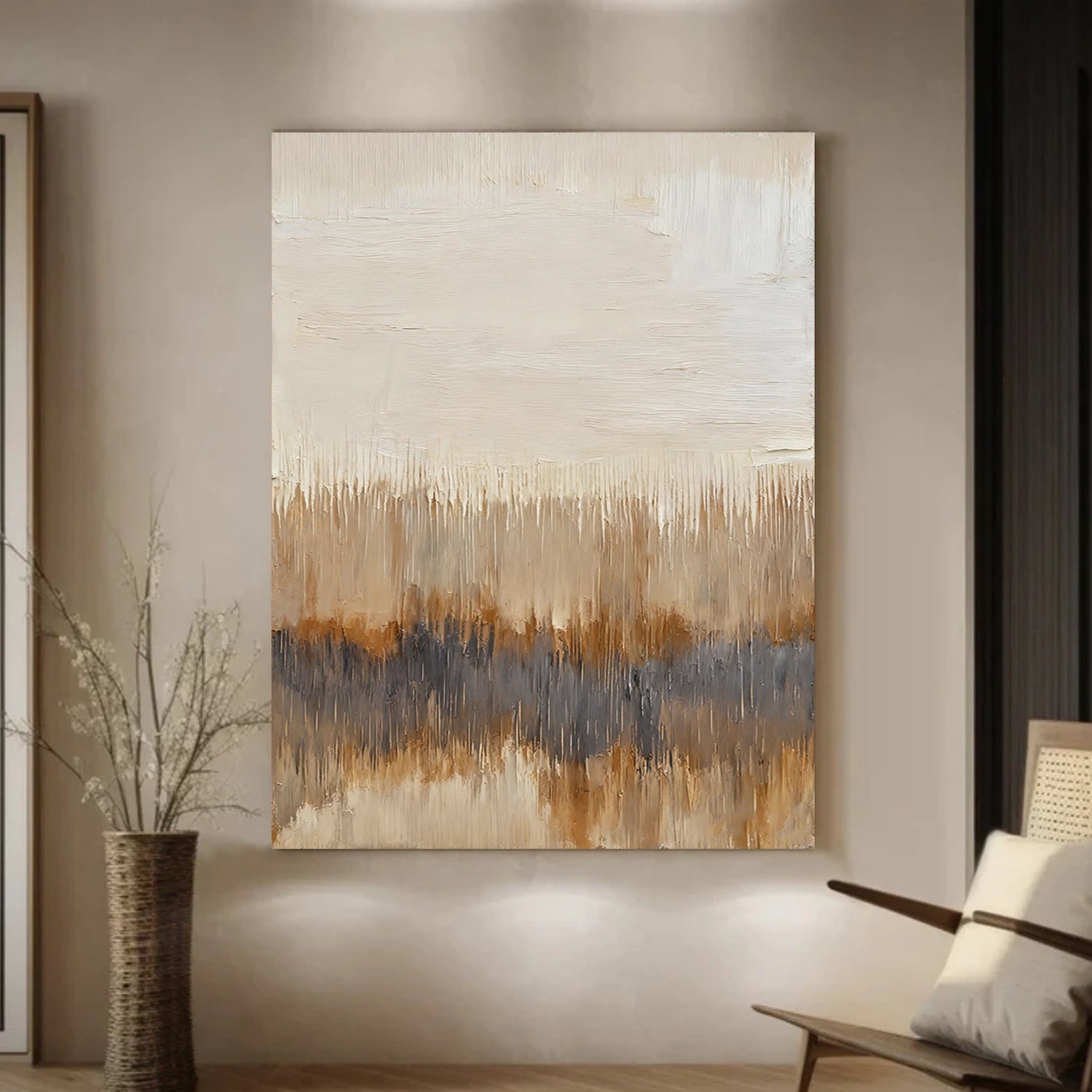 Beige and Brown Abstract Wall Art #AW191