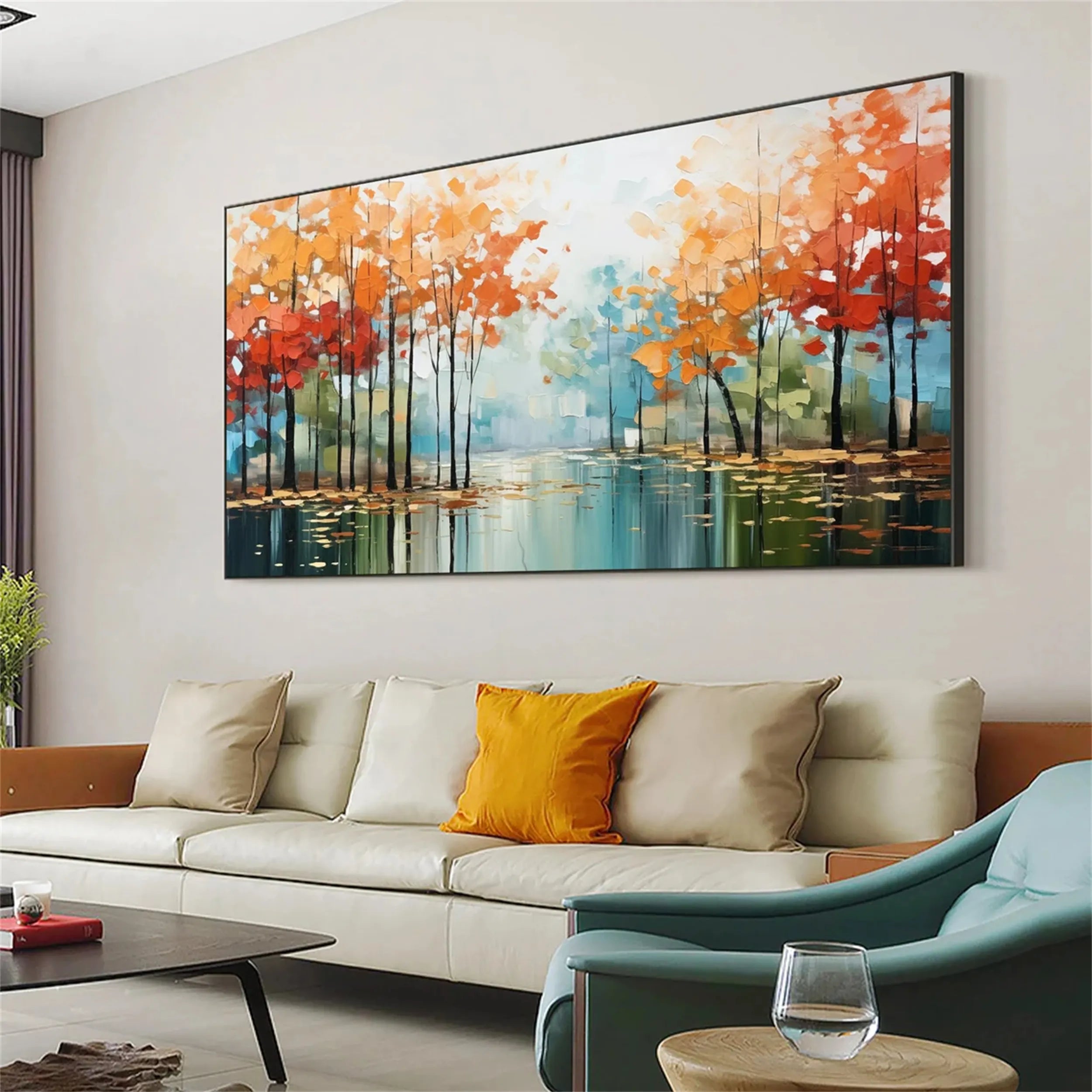 Colorful Tree And Flower Painting #TF023