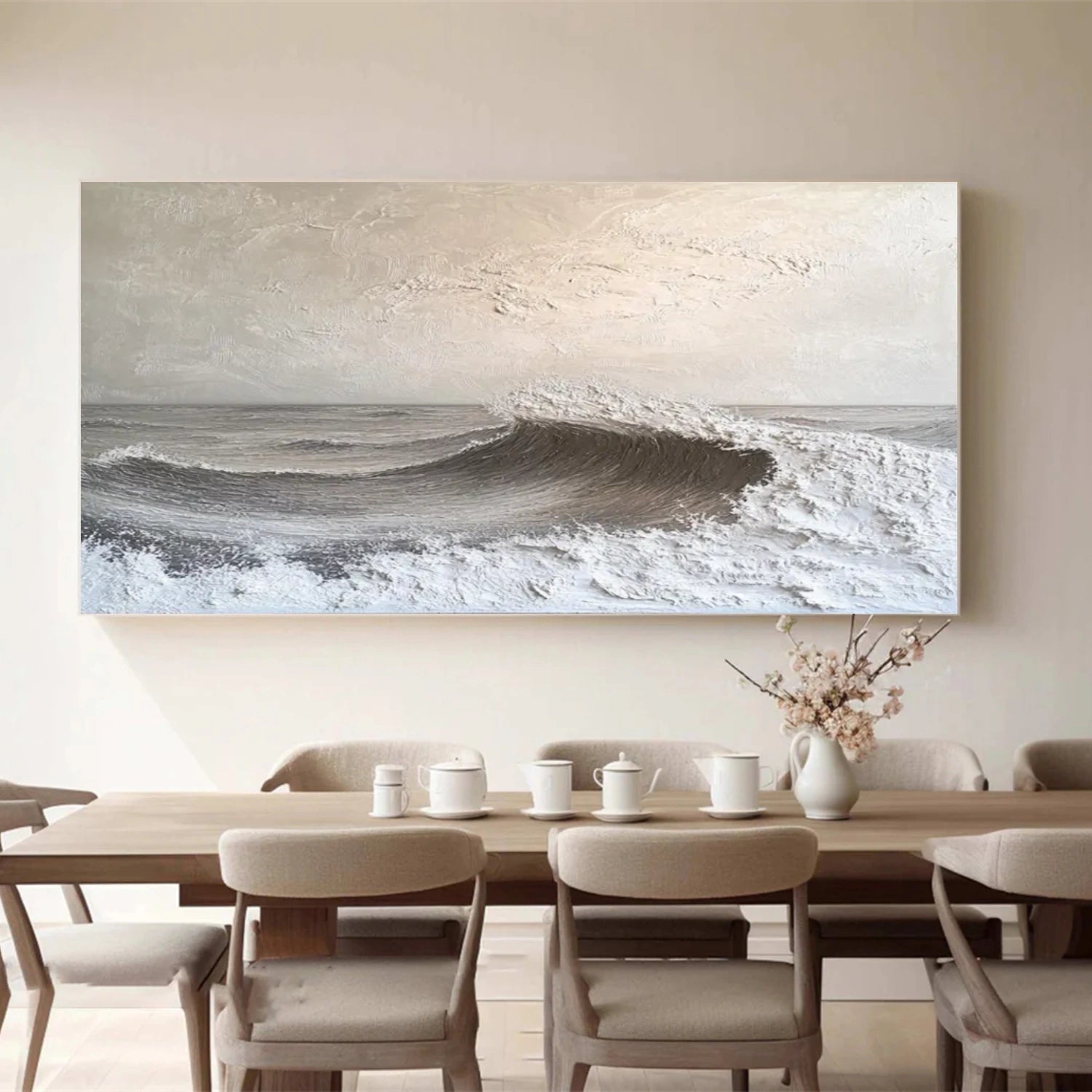 Sky And Ocean Abstract Textured Wall Art #SO318