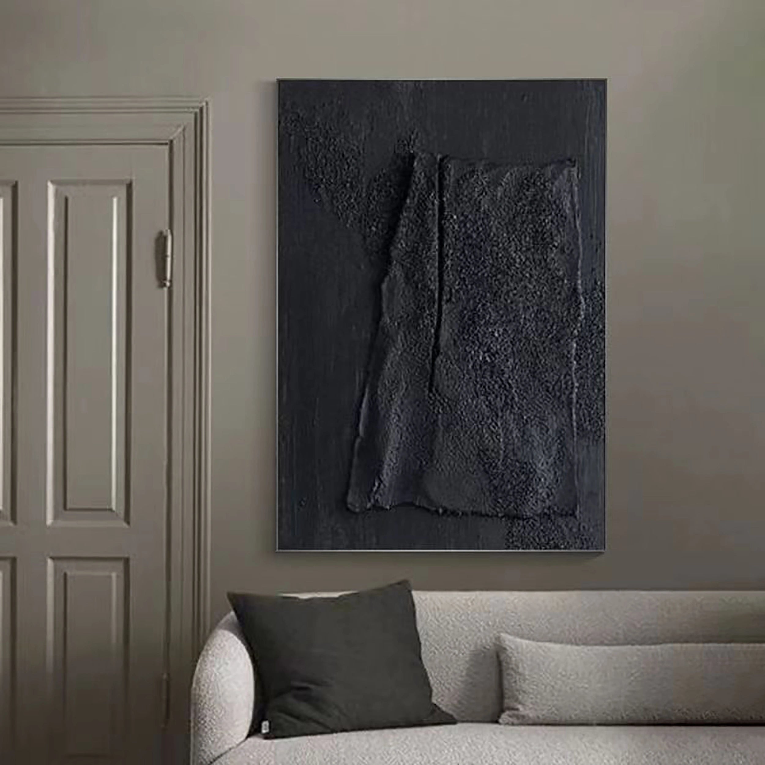 Black Textured Minimalist Wall Art #BT034