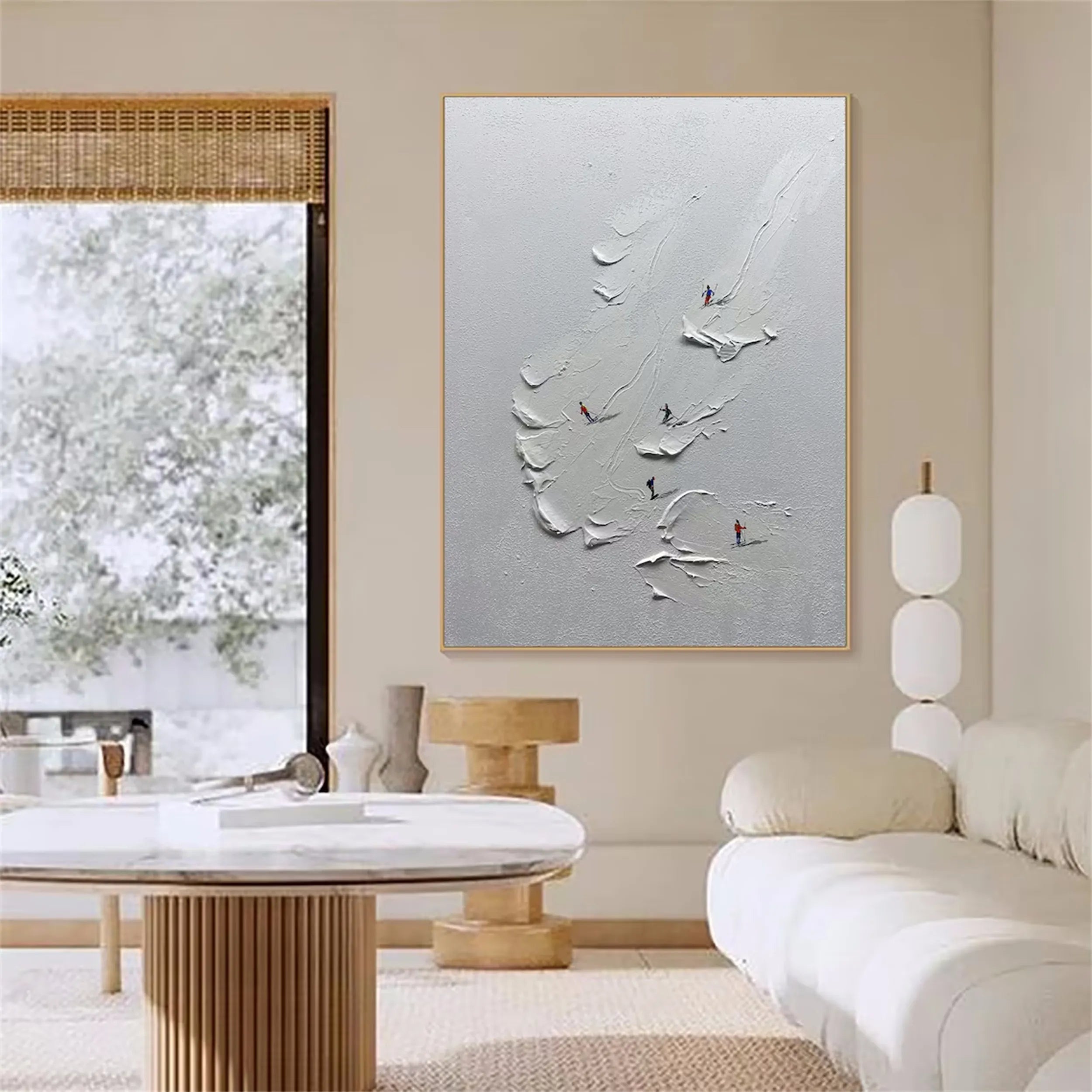 White Textured Minimalist Wall Art #WT156