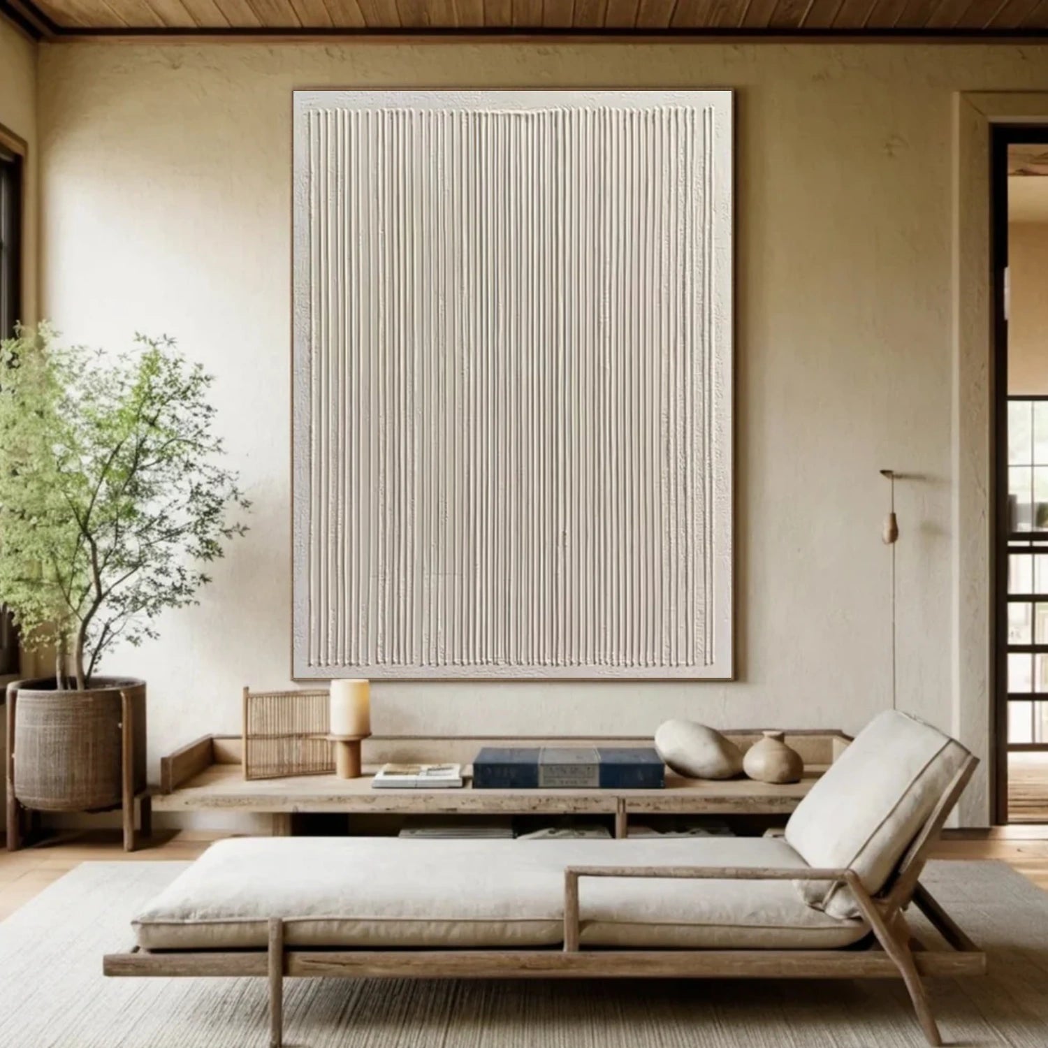 Beige & Brown Textured Minimalist Wall Art #BM034