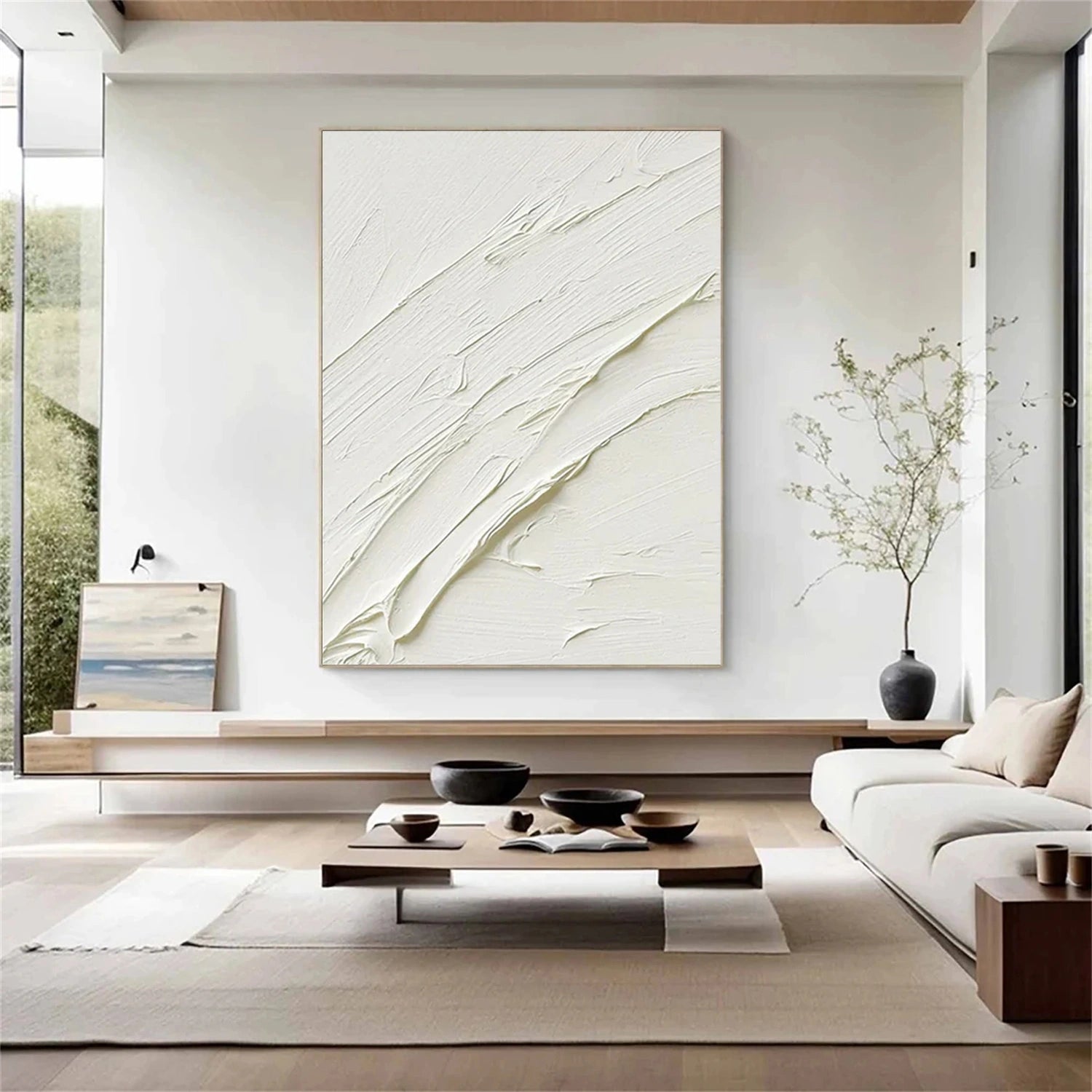 White Textured Minimalist Wall Art #WT020