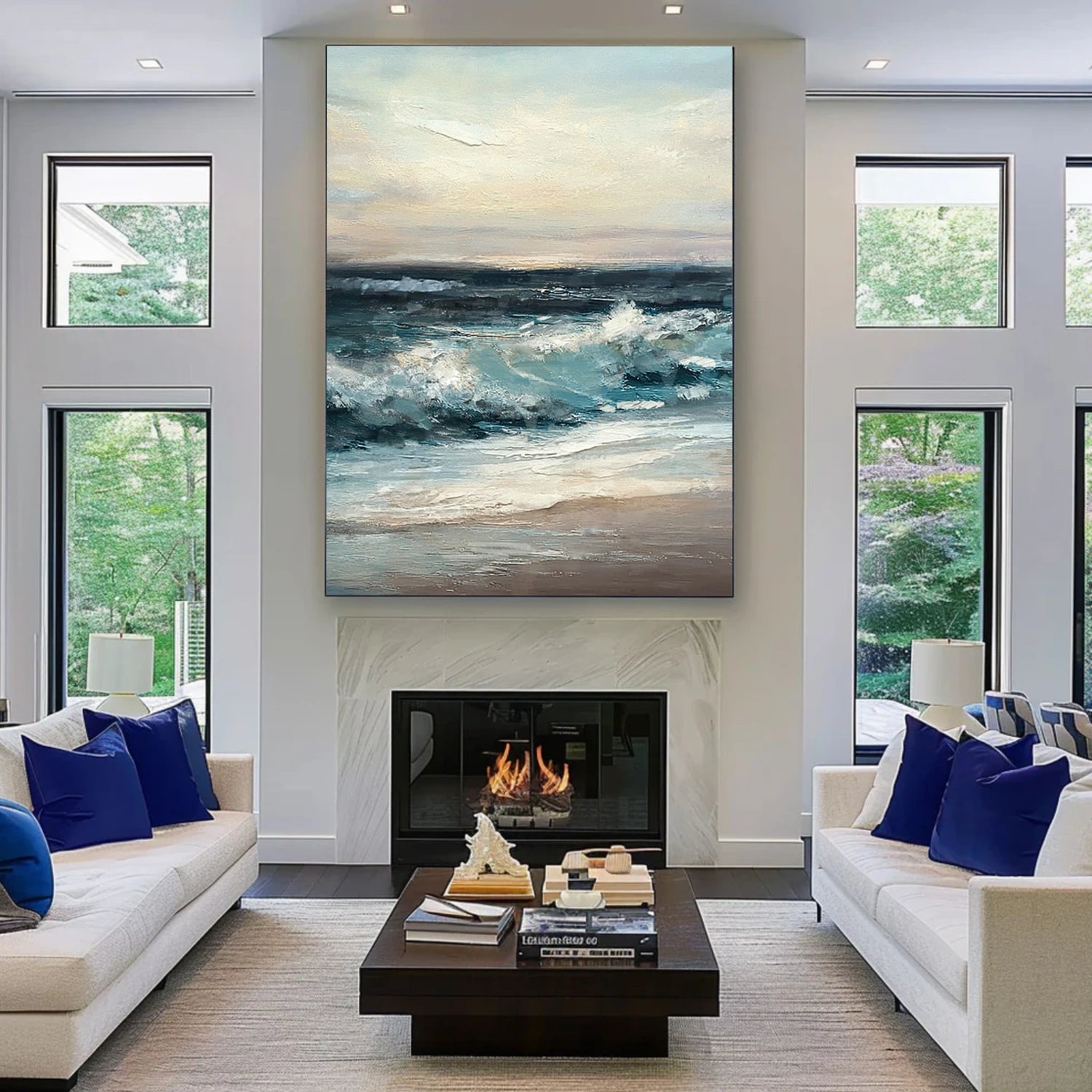 Sky And Ocean Abstract Wall Art #SO327