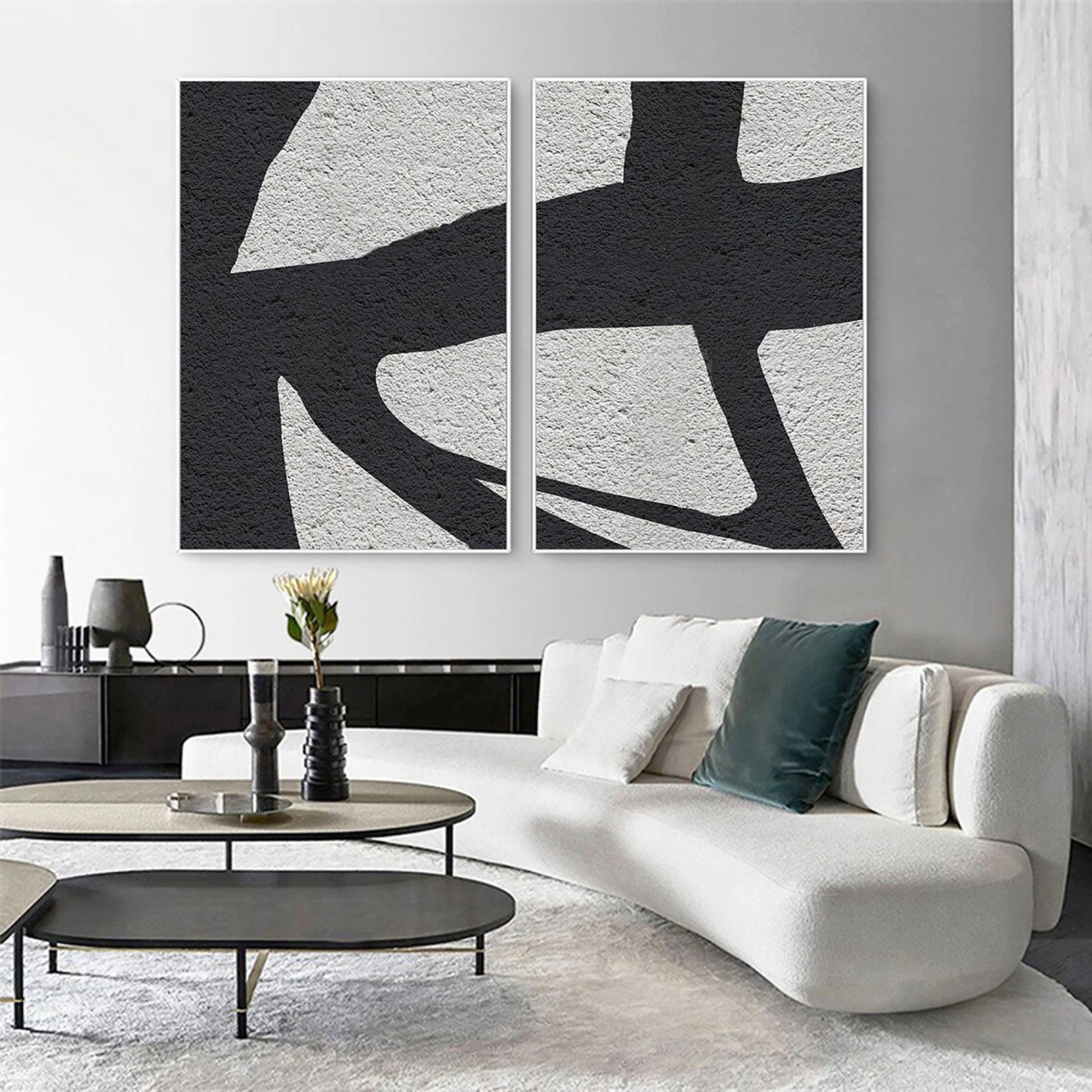 Wabi Sabi Abstract Wall Art Set of 2 #WA112