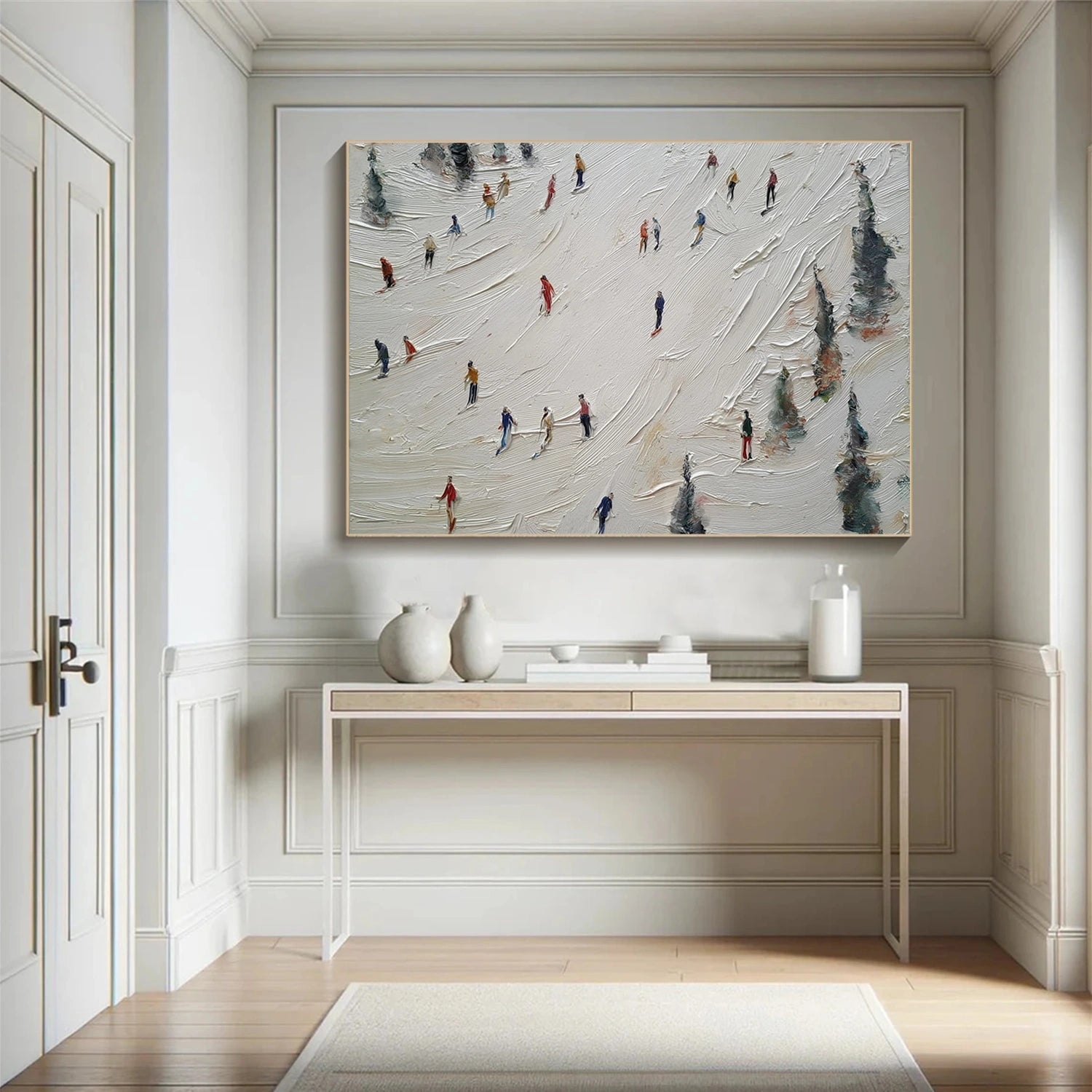 Skiing Sport Textured Wall Art #BA041