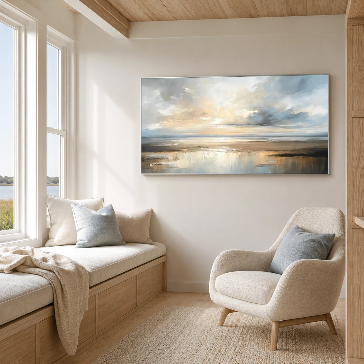 Sky And Ocean Abstract Wall Art #SO446