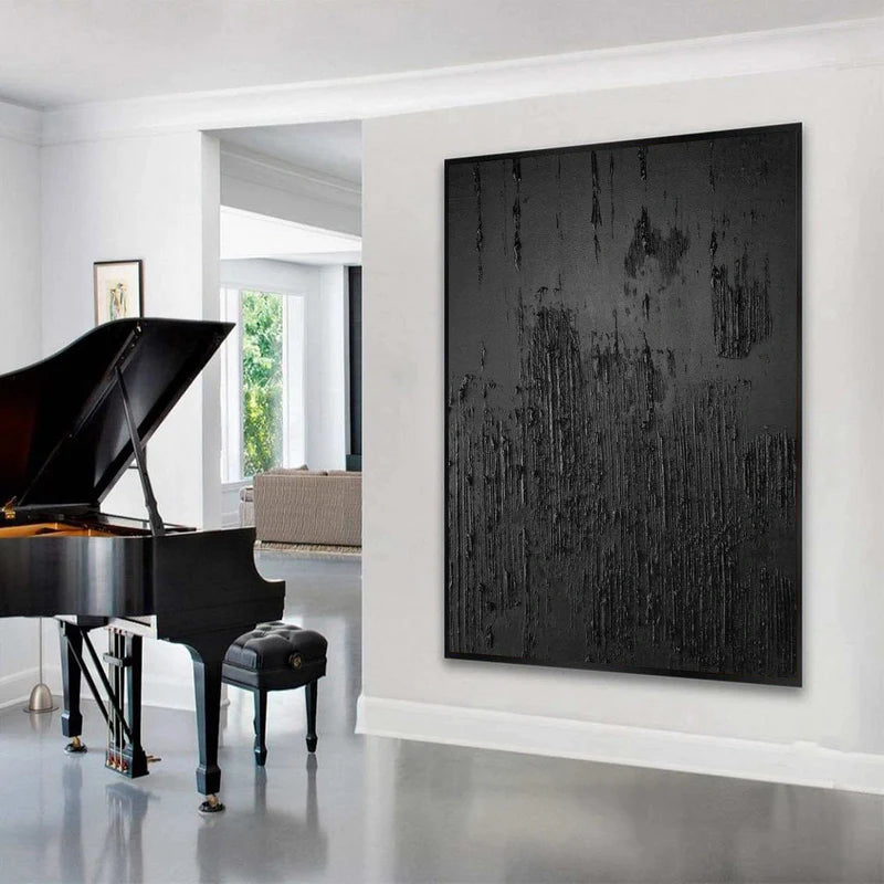 Black Textured Minimalist Wall Art #BT014
