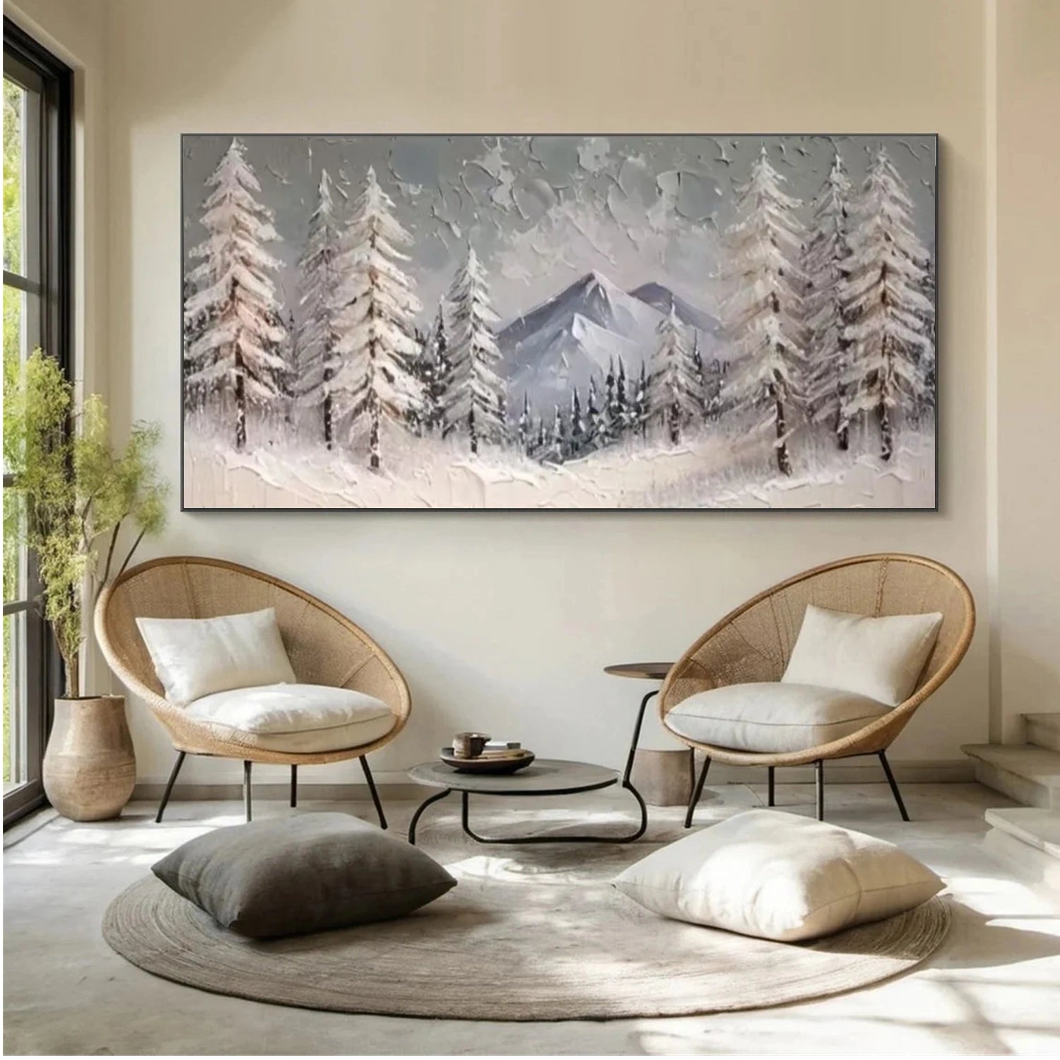Minimalist Mountain Textured Canvas Art #WT202
