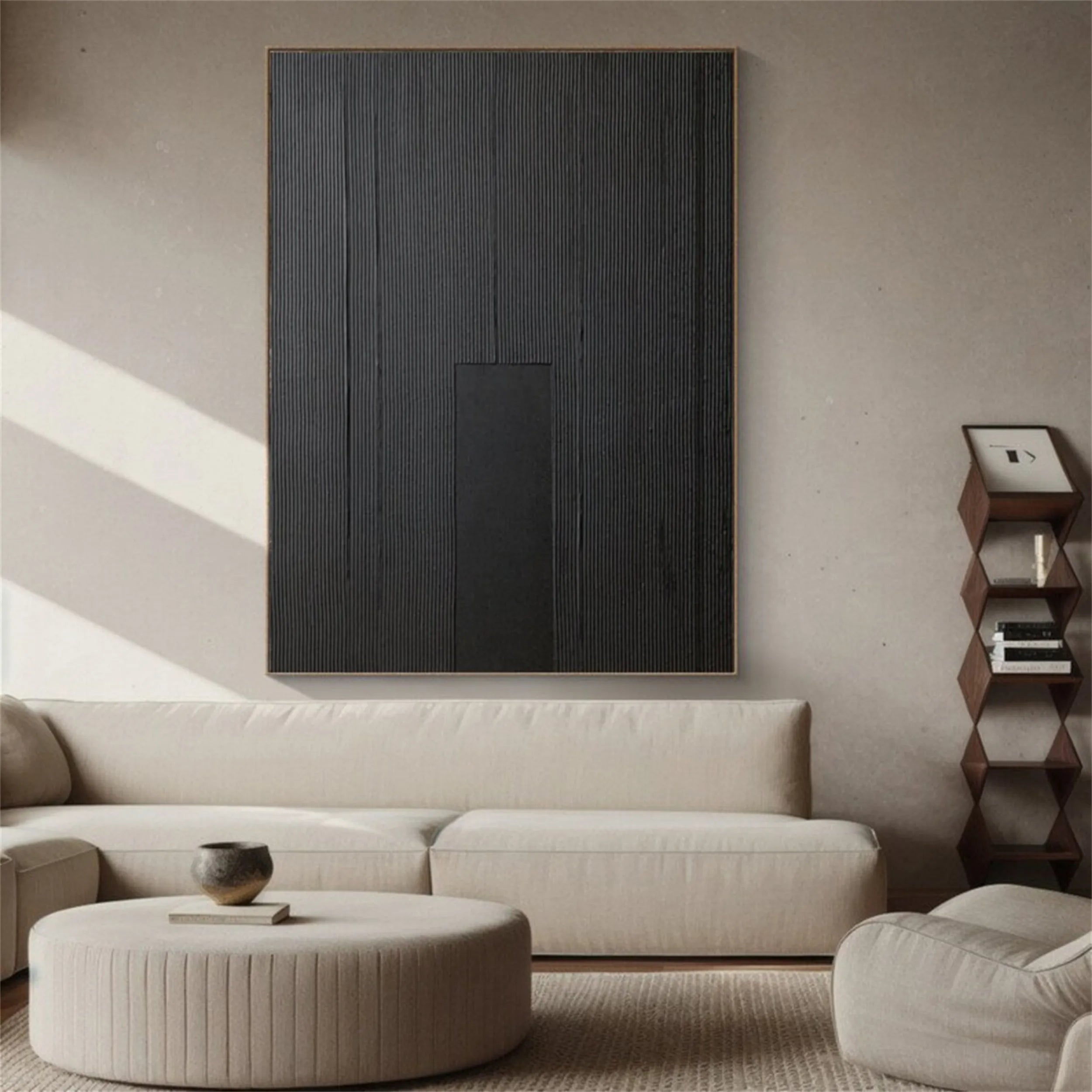Black Textured Minimalist Wall Art #BT061
