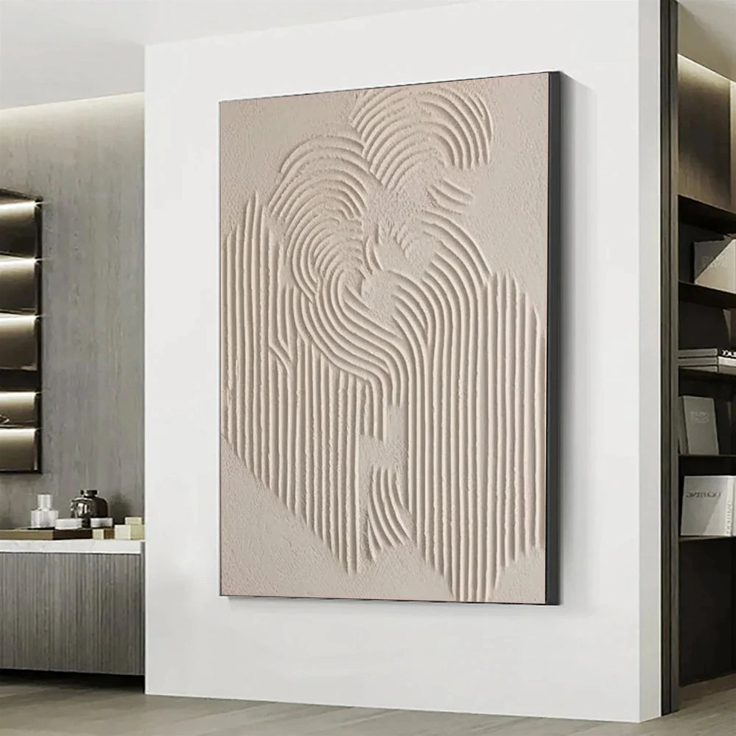 Beige & Brown Textured Minimalist Wall Art #BM029
