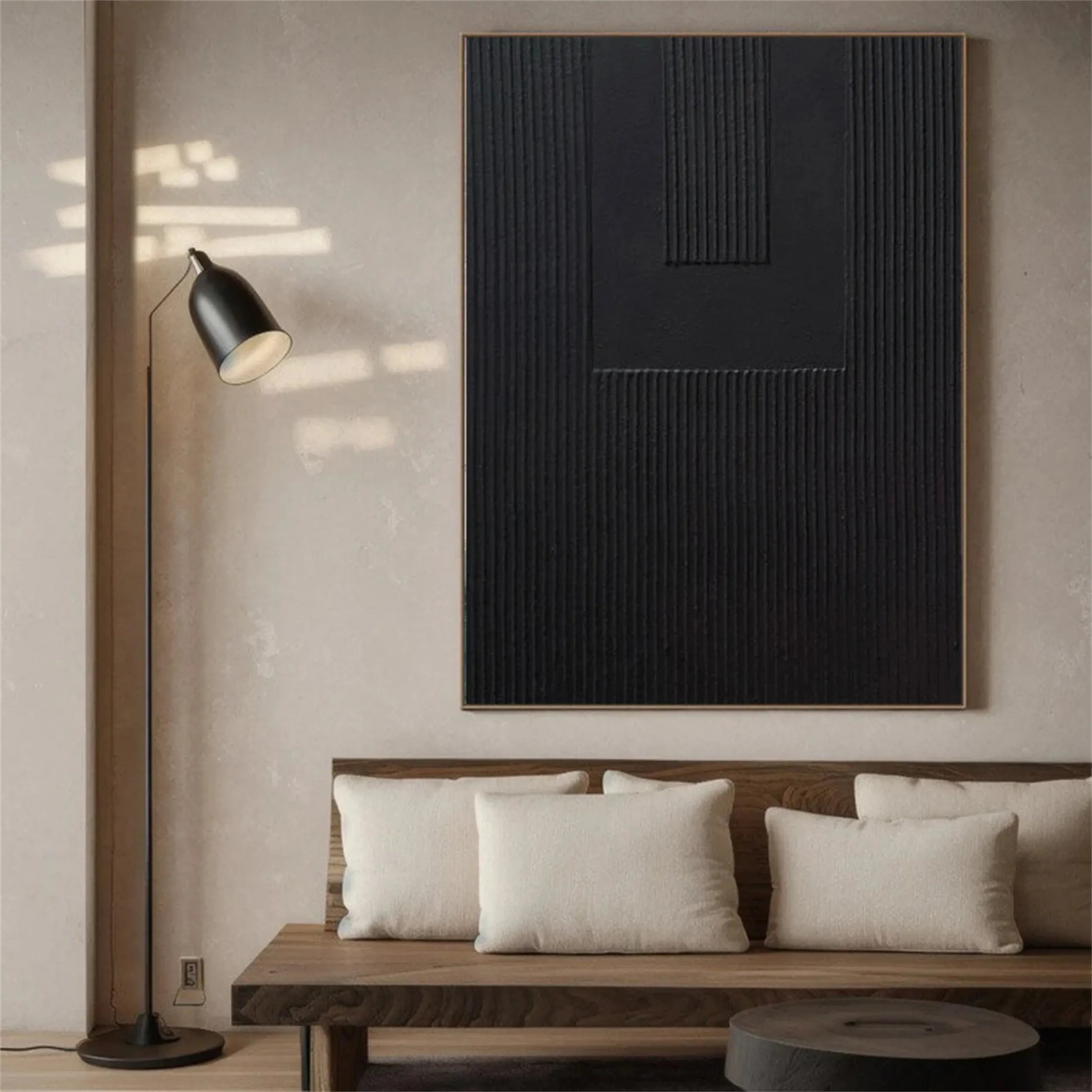 Black Textured Minimalist Wall Art #BT063