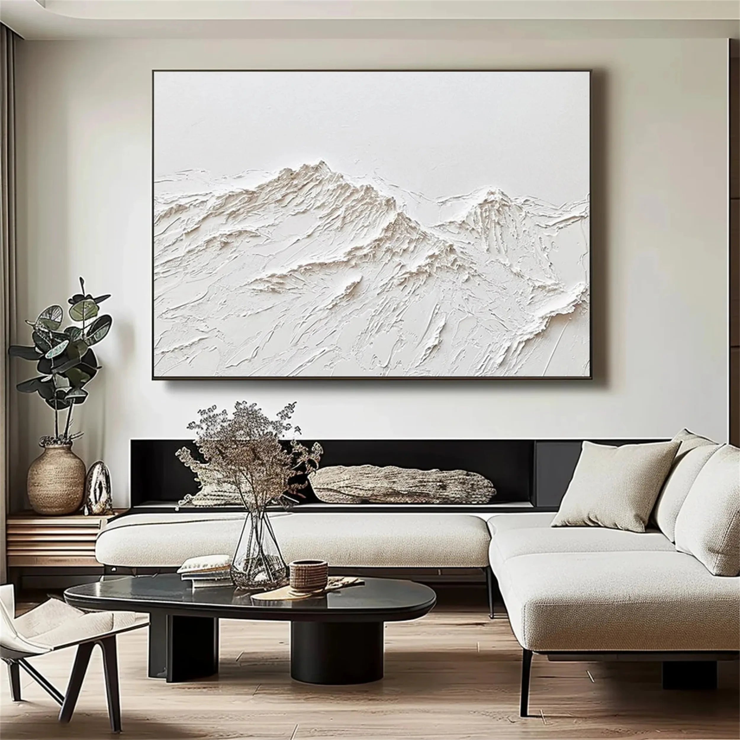 White Textured Minimalist Wall Art #WT130
