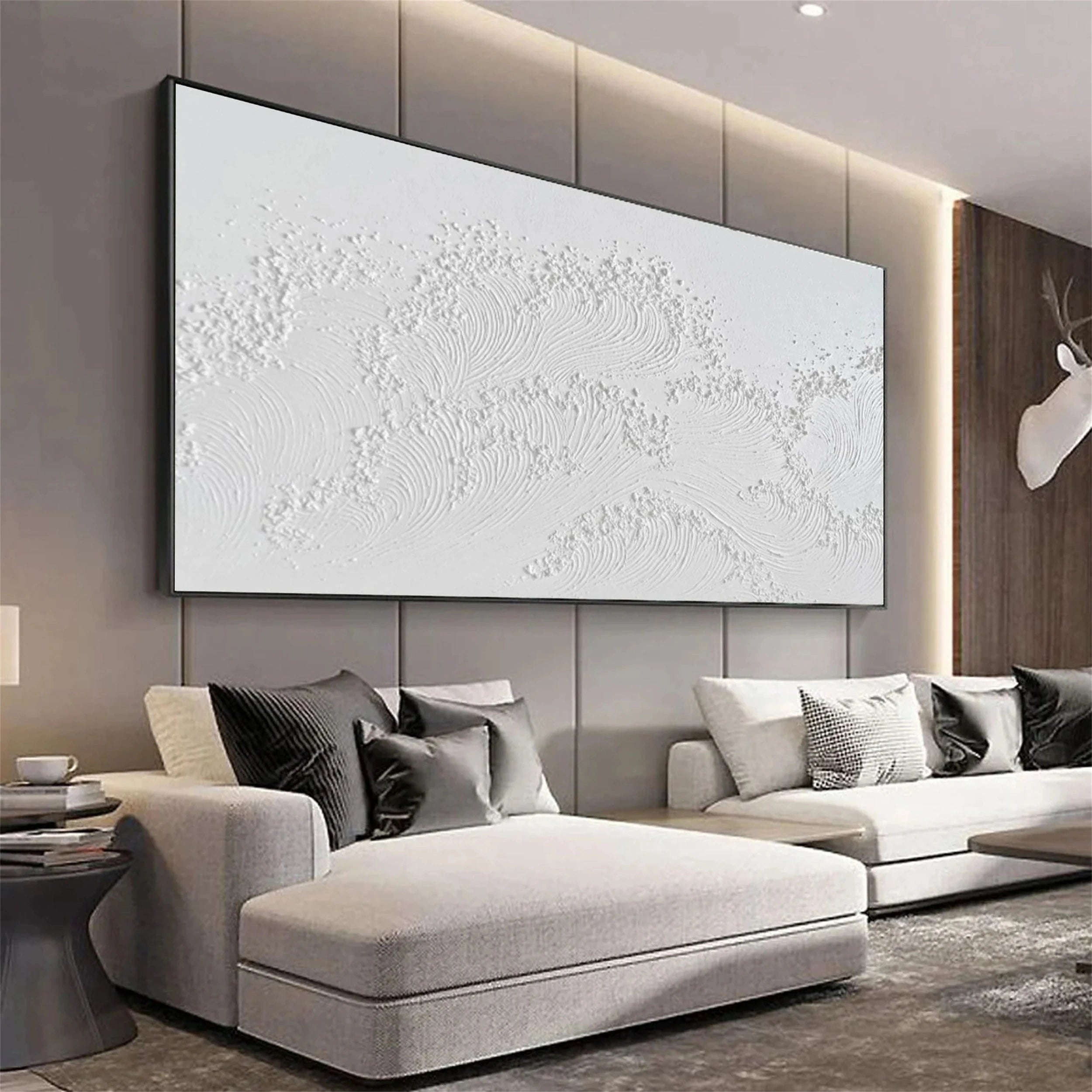 White Textured Minimalist Wall Art #WT076