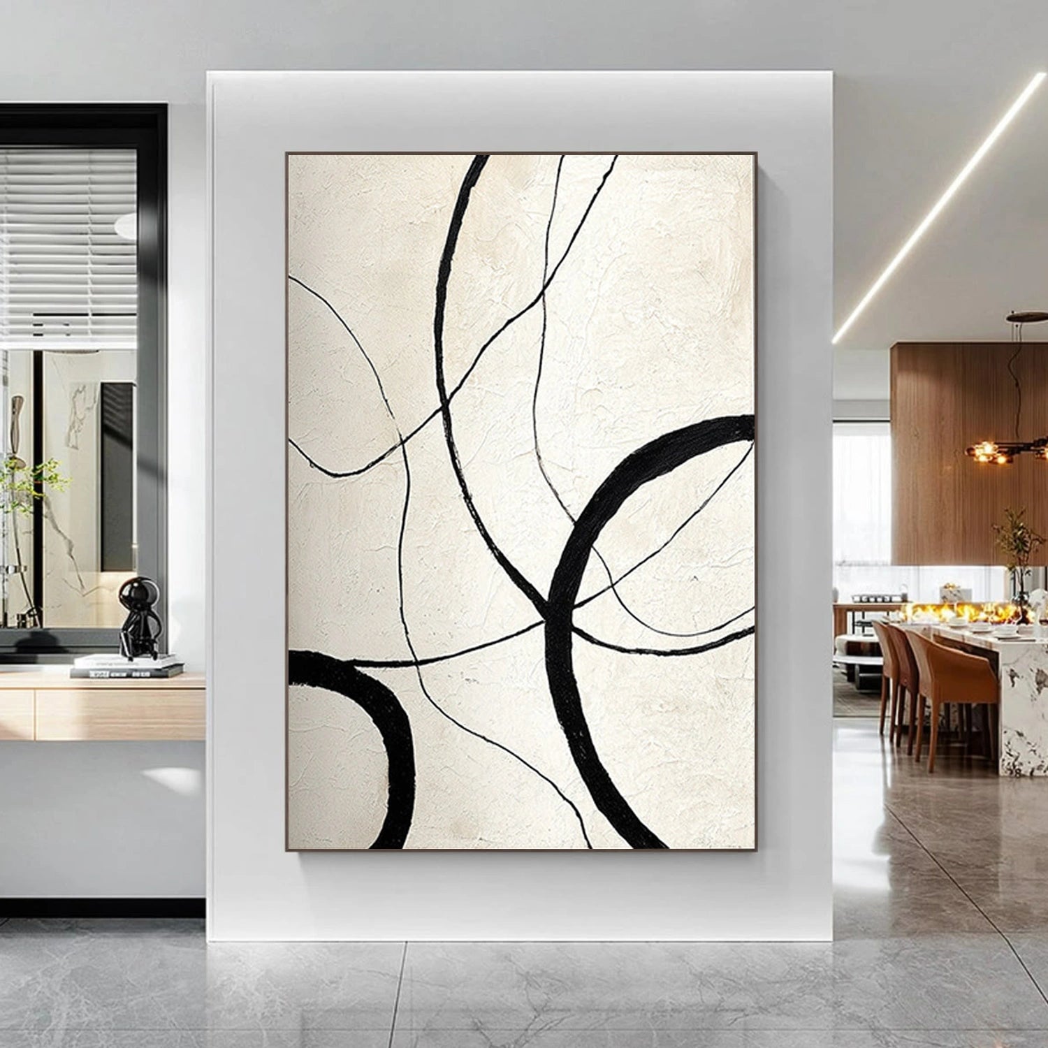 Black and White Abstract Wall Art #AW245