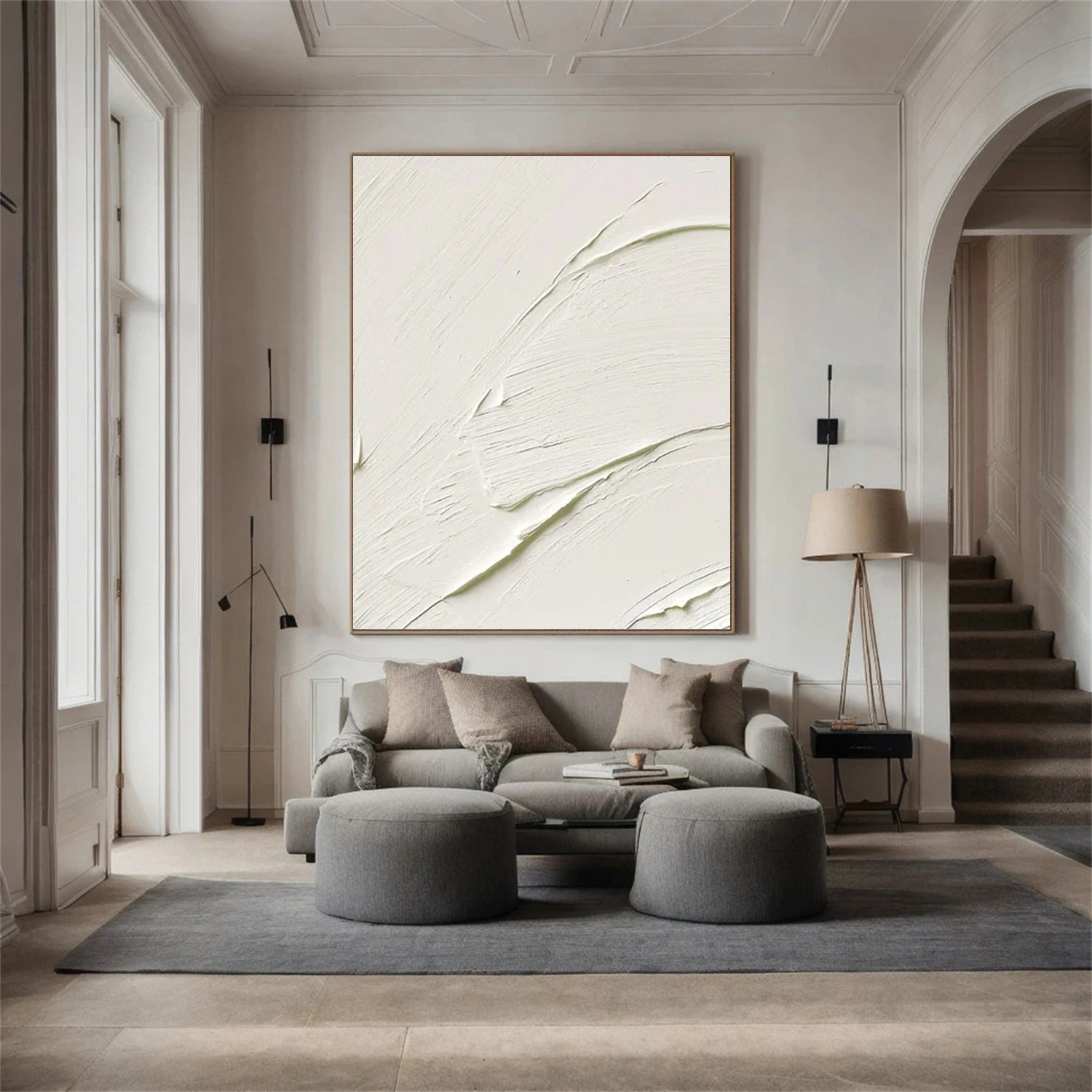 White Textured Minimalist Wall Art #WT024