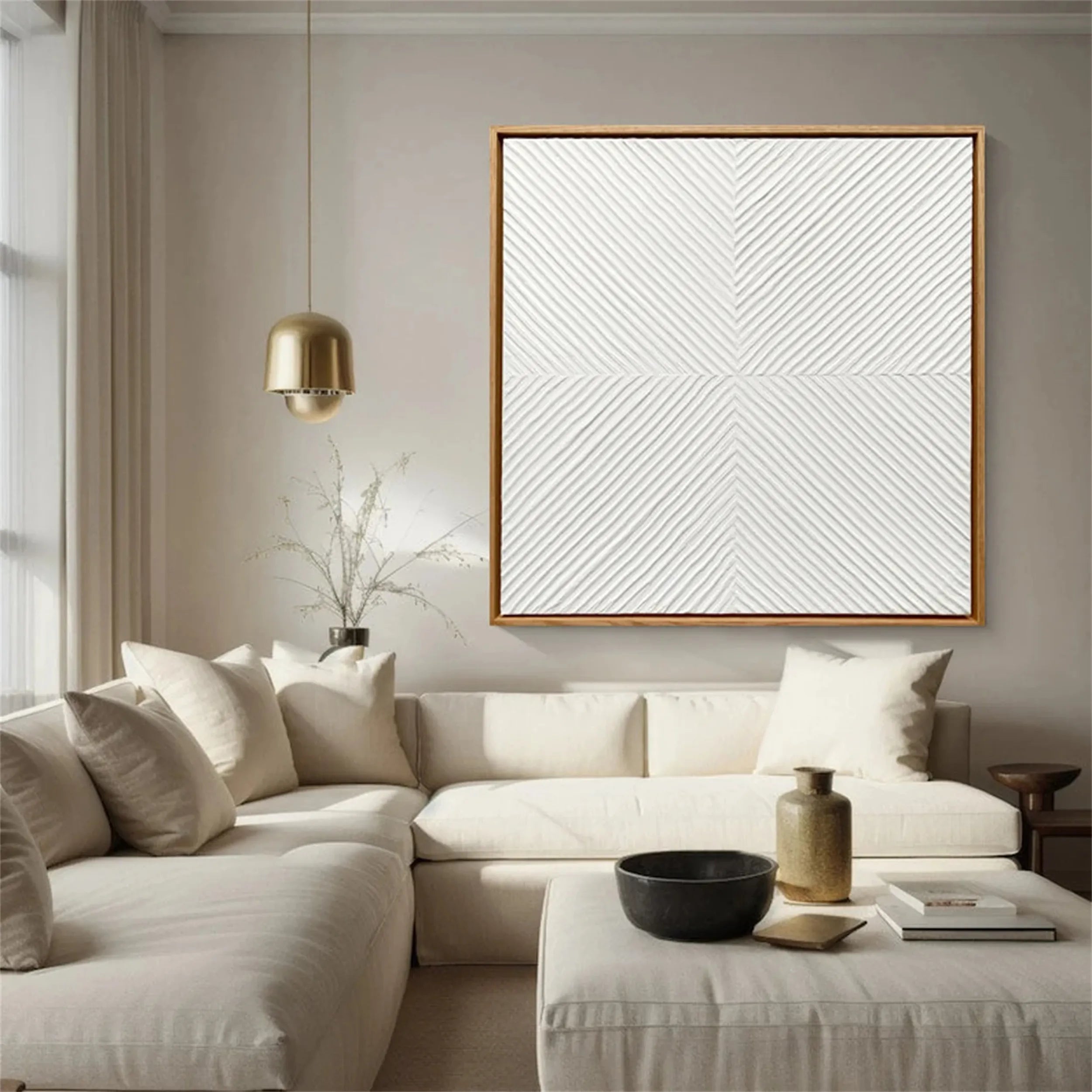 White Textured Minimalist Wall Art #WT108
