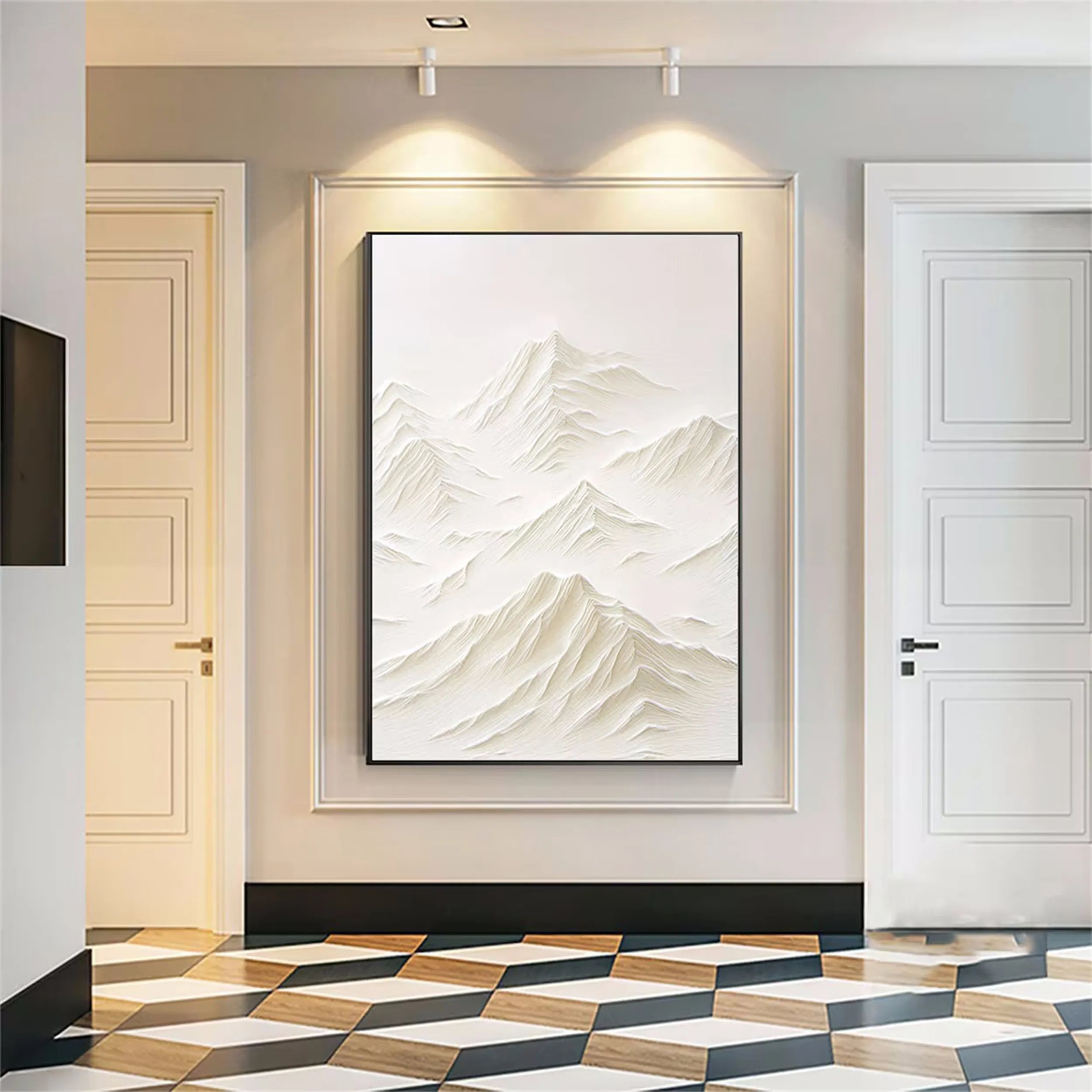 White Textured Minimalist Wall Art #WT090