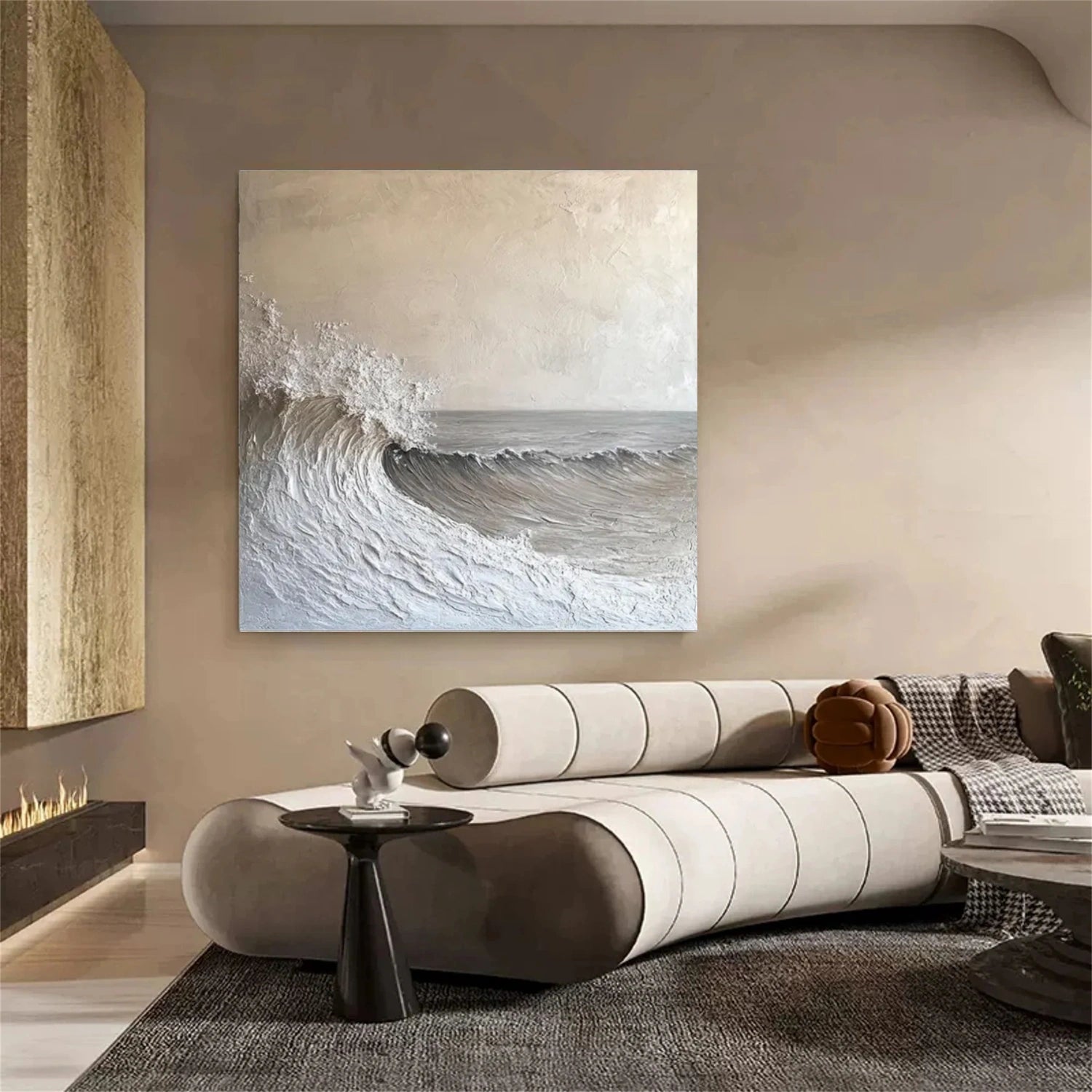 Sky And Ocean Abstract Textured Wall Art #SO320
