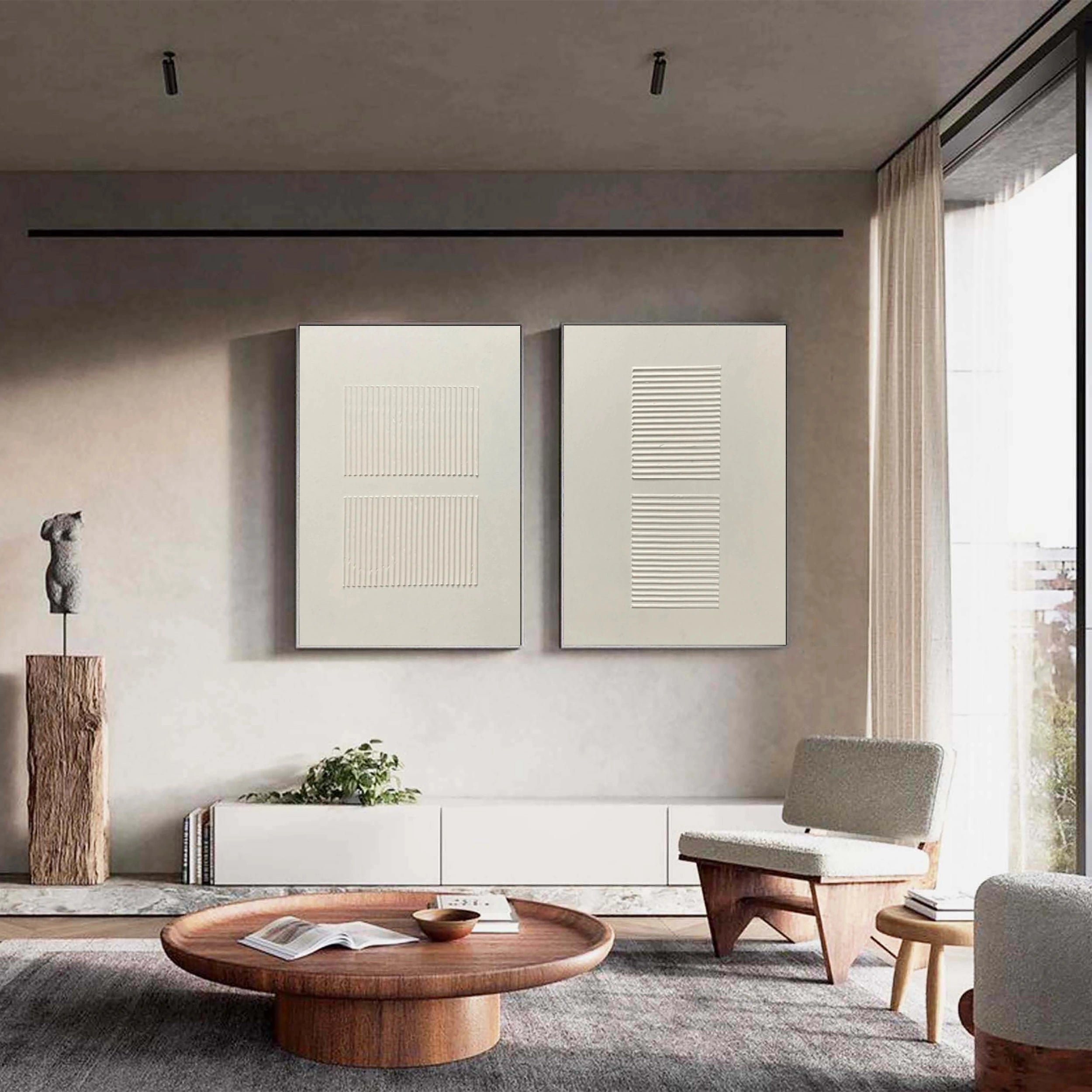 Wabi Sabi Abstract Wall Art Set of 2 #WA101