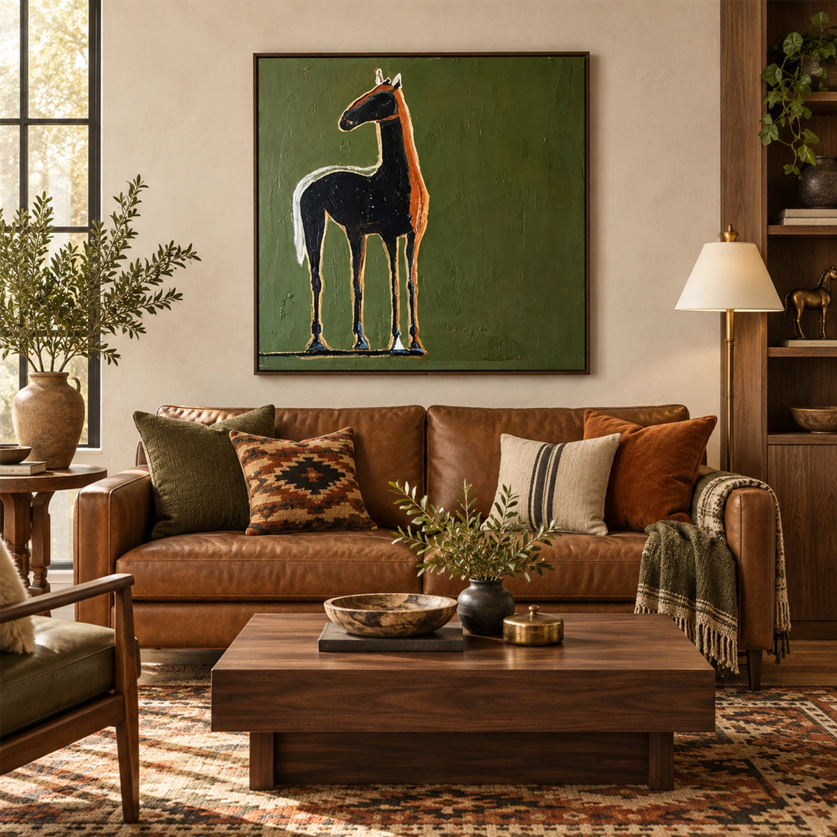 Abstract Animal Art Horse Wall Art #AT097