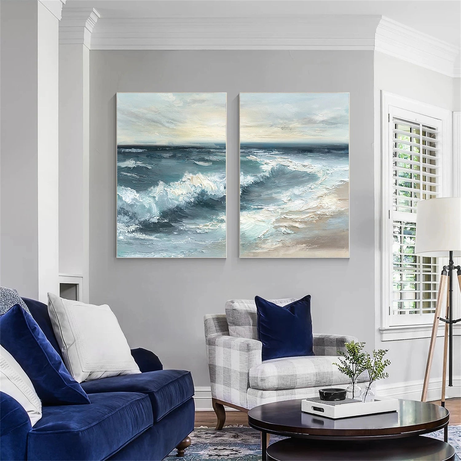 Sky And Ocean Abstract Wall Art Set of 2 #SO329