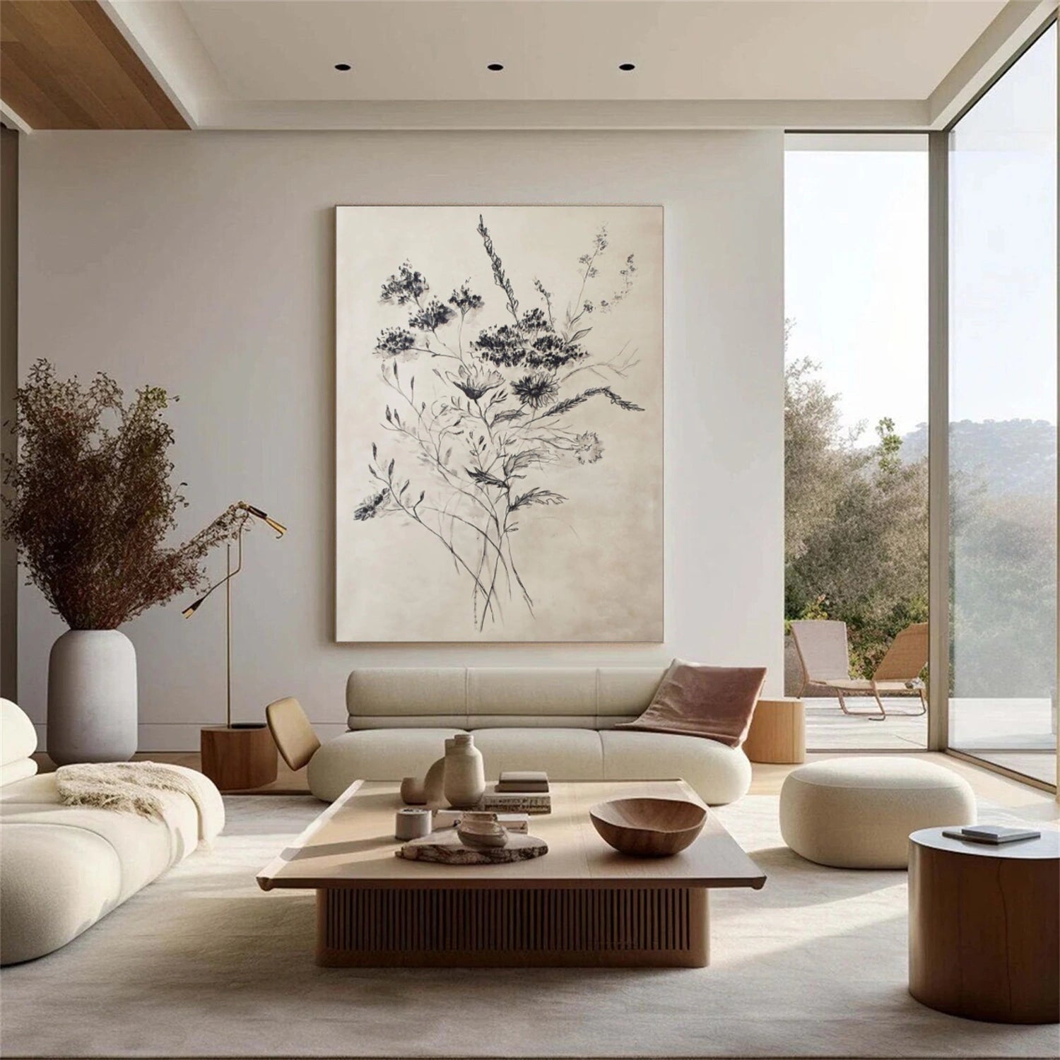 Tree And Flower Abstract Wall Art #TF189