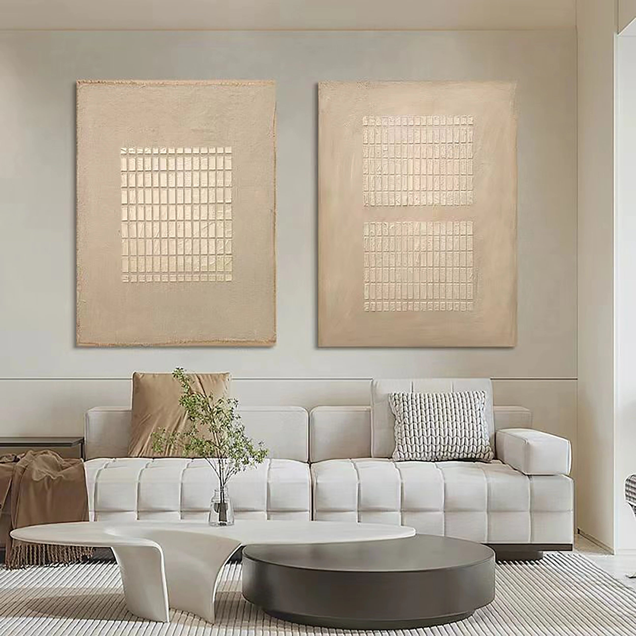 Wabi Sabi Abstract Wall Art Set of 2 #WA079