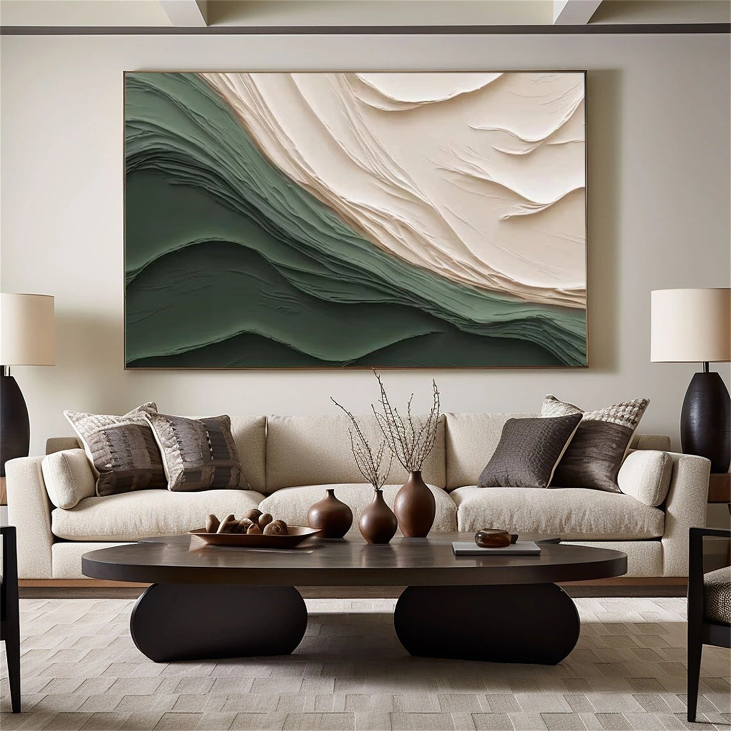 Green Textured Minimalist Wall Art #GT053