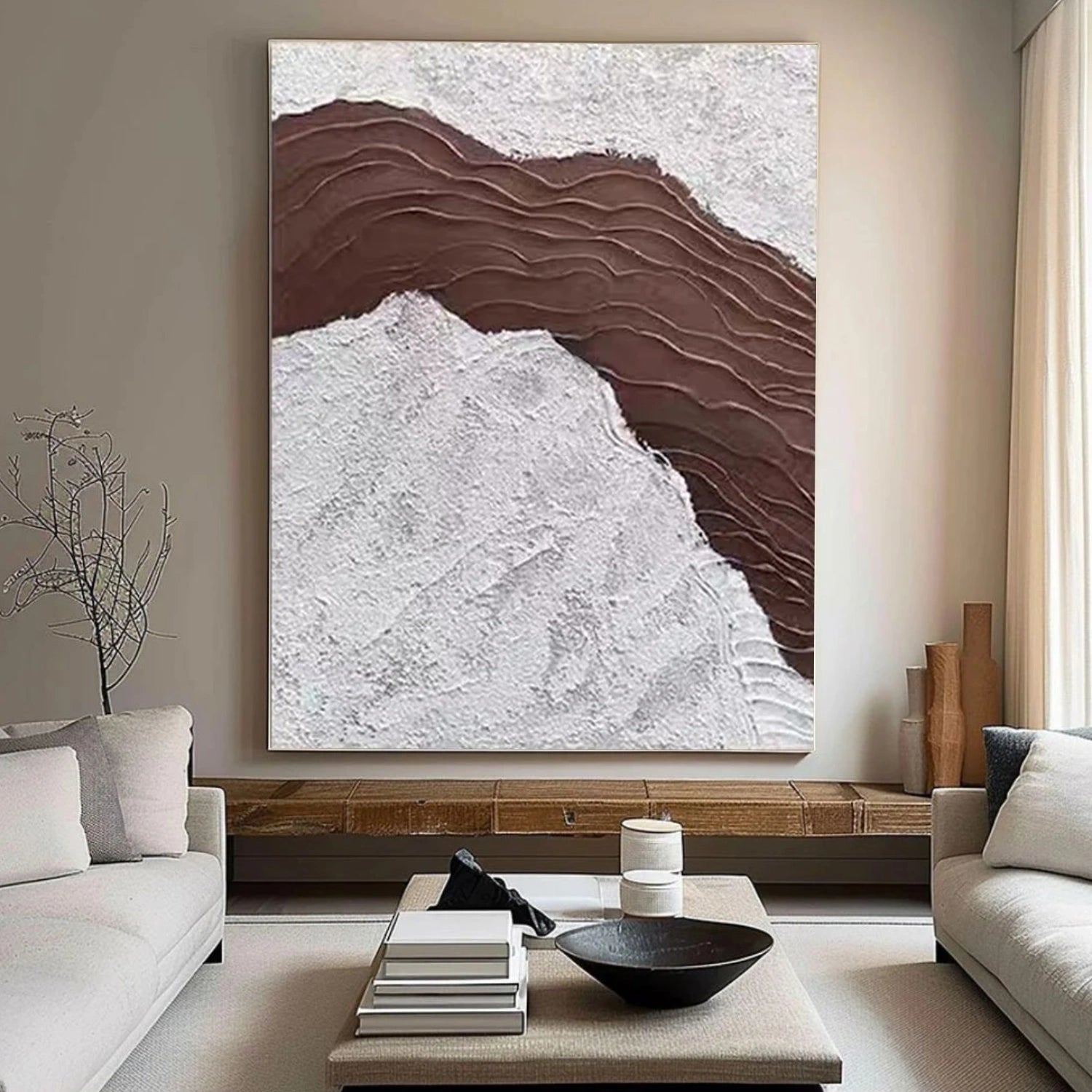 Brown Textured Minimalist Wall Art #WT226