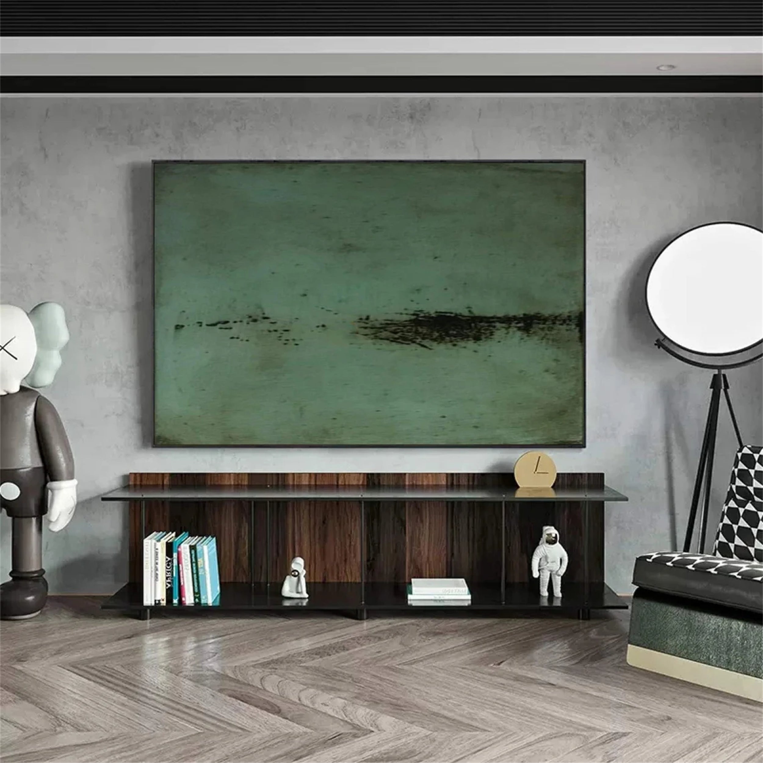 Green Textured Minimalist Wall Art #GT034