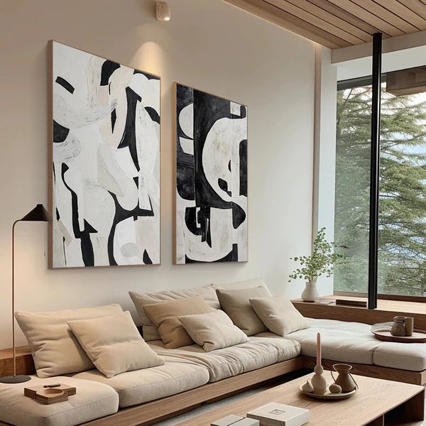 Wabi Sabi Abstract Wall Art Set of 2 #WA045