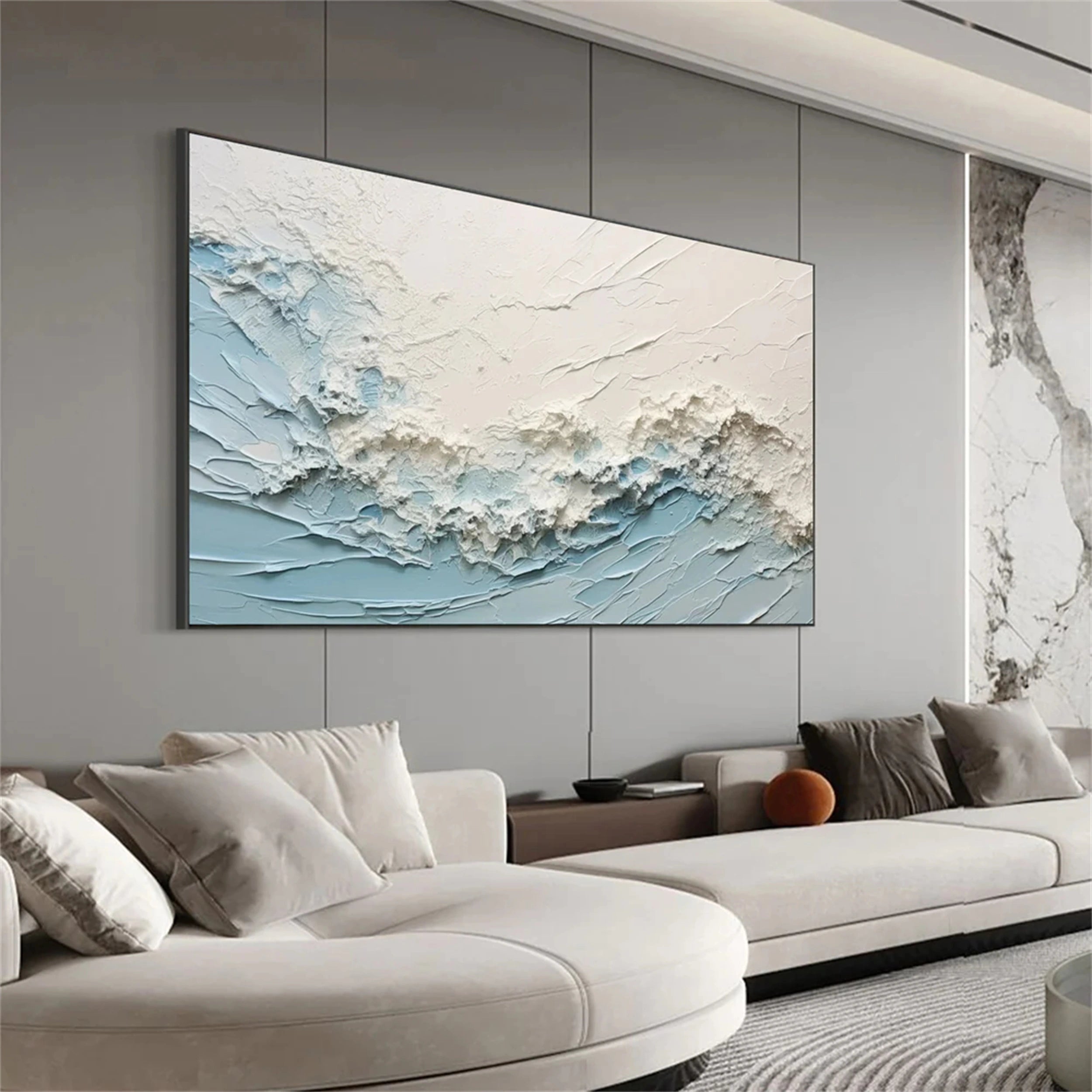 Blue Textured Minimalist Wall Art #BL015