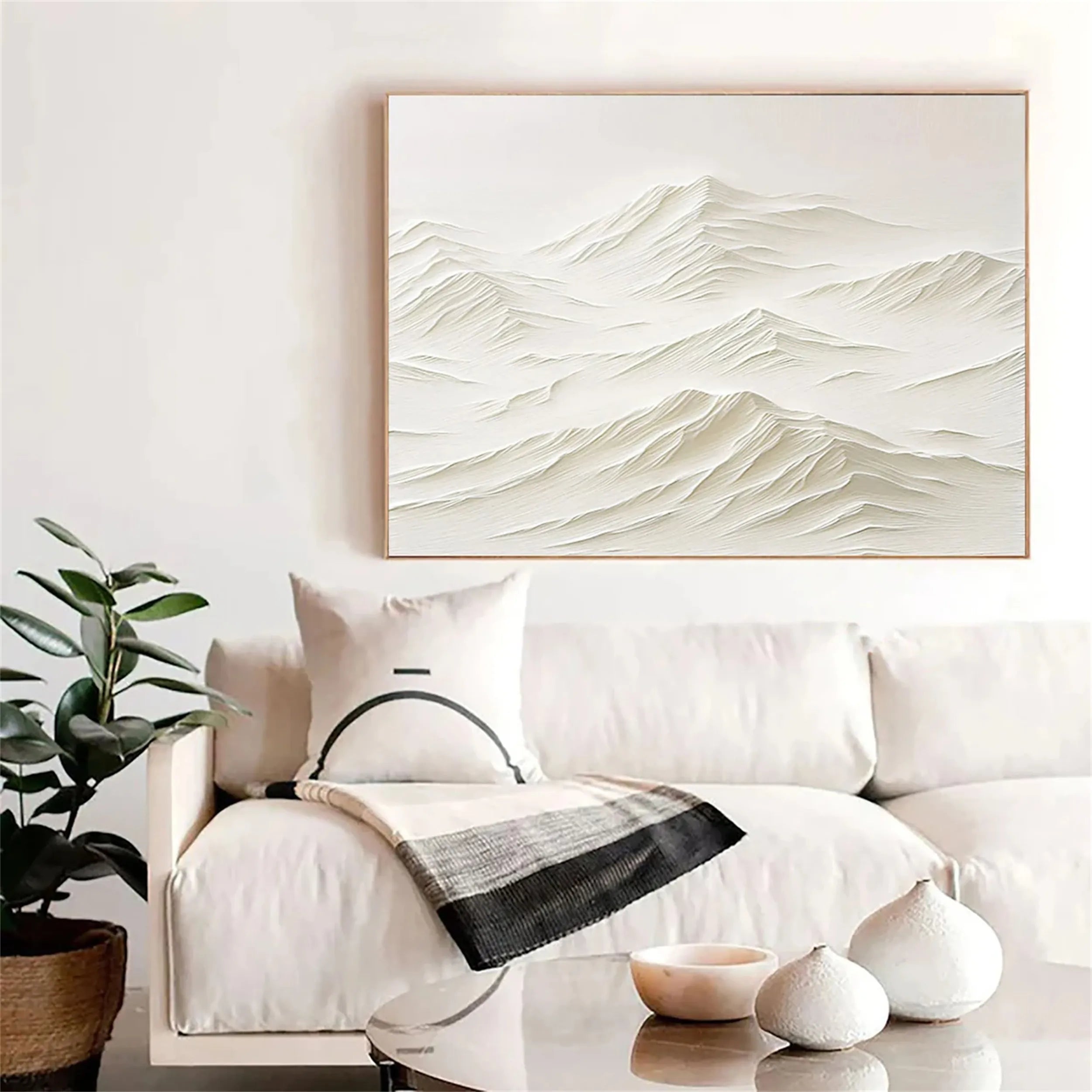 White Textured Minimalist Wall Art #WT131